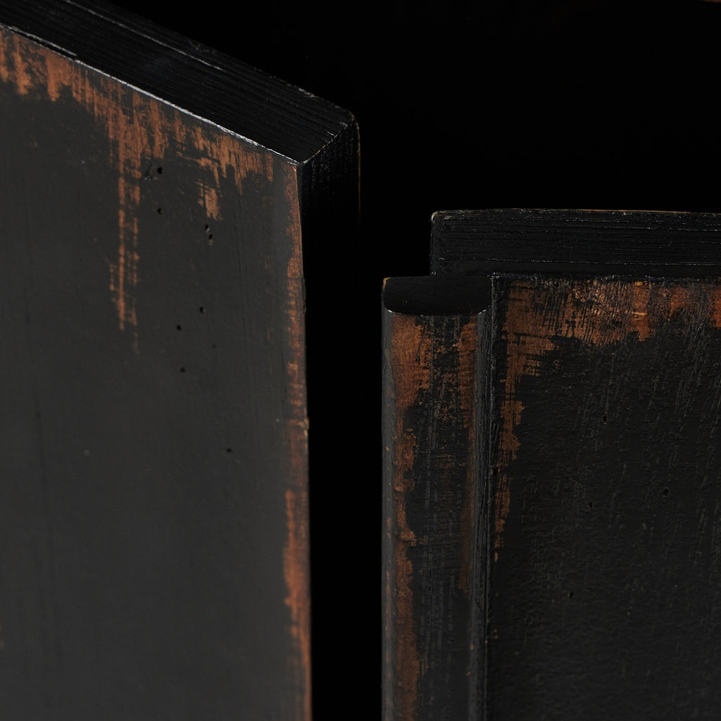 The Humptulips River Moonshine Cabinet - Distressed Burnt Black
