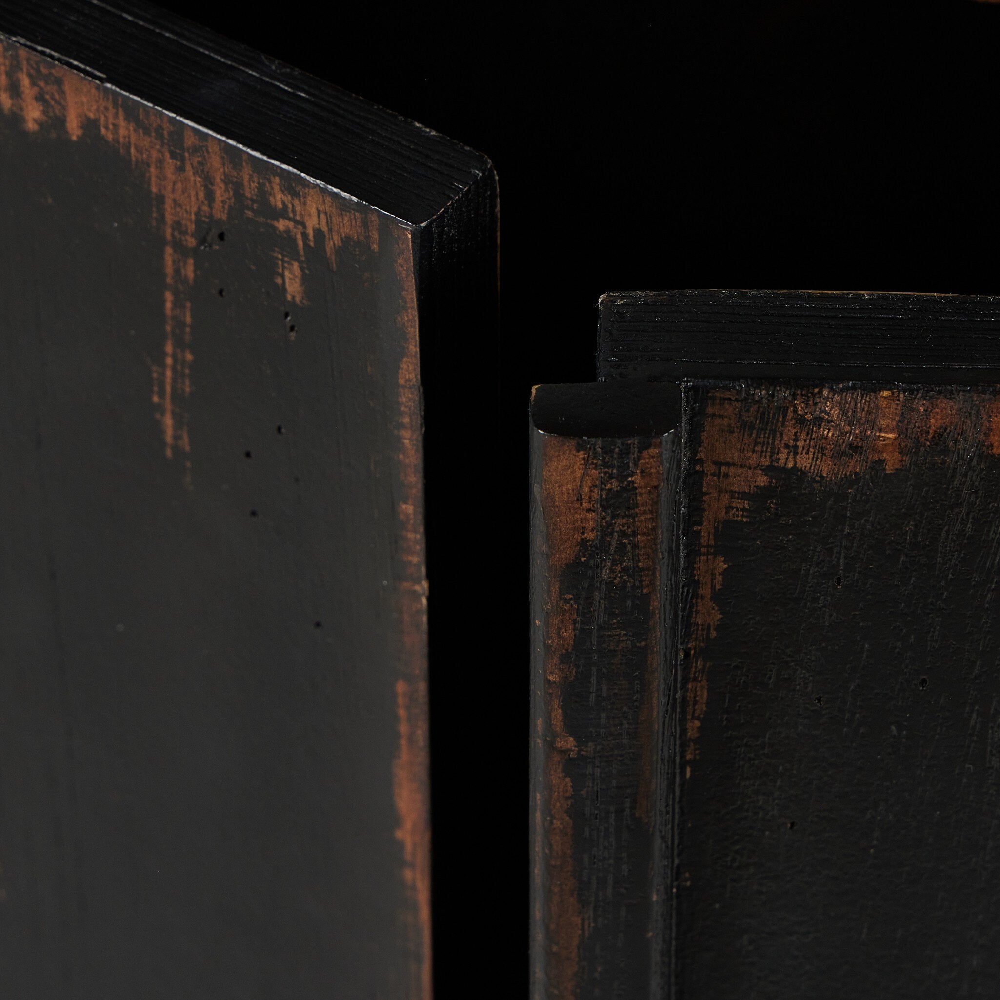 The Humptulips River Moonshine Cabinet - Distressed Burnt Black