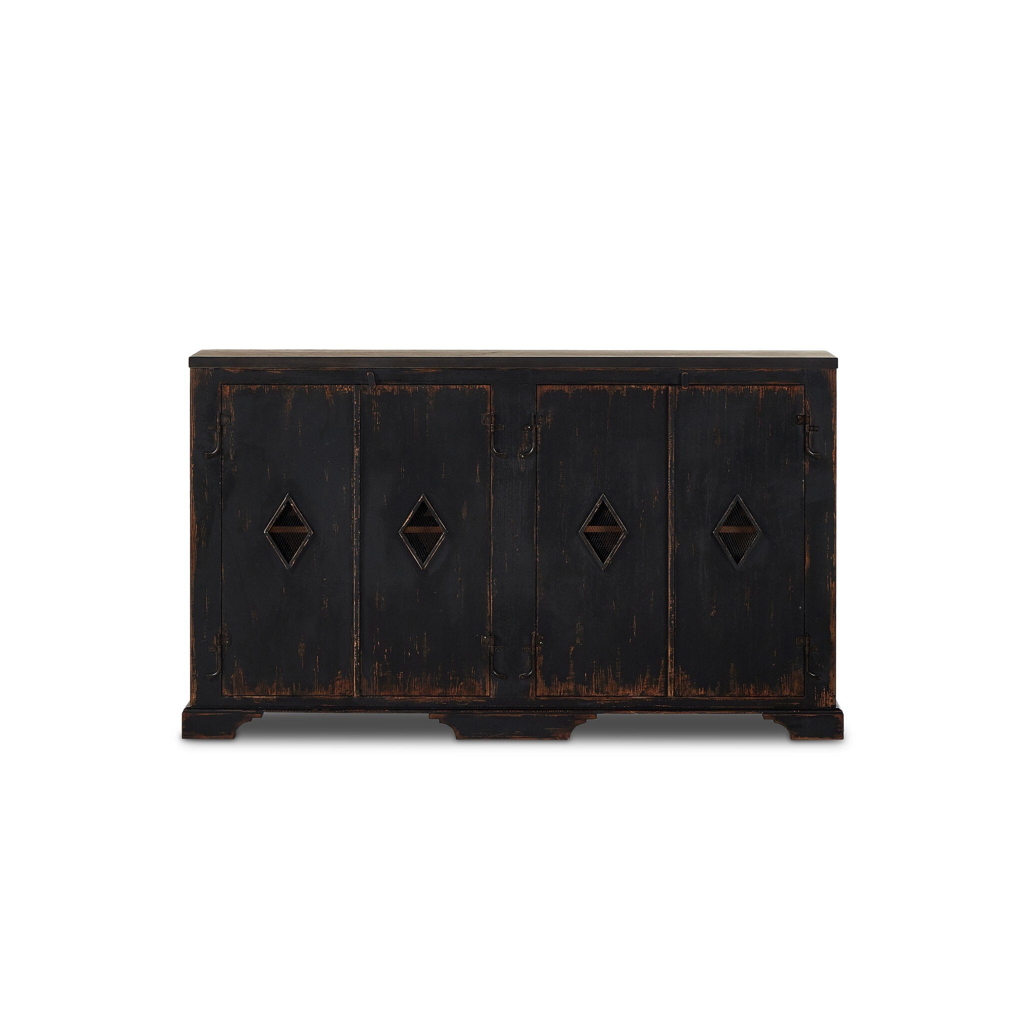 The Humptulips River Moonshine Cabinet - Distressed Burnt Black