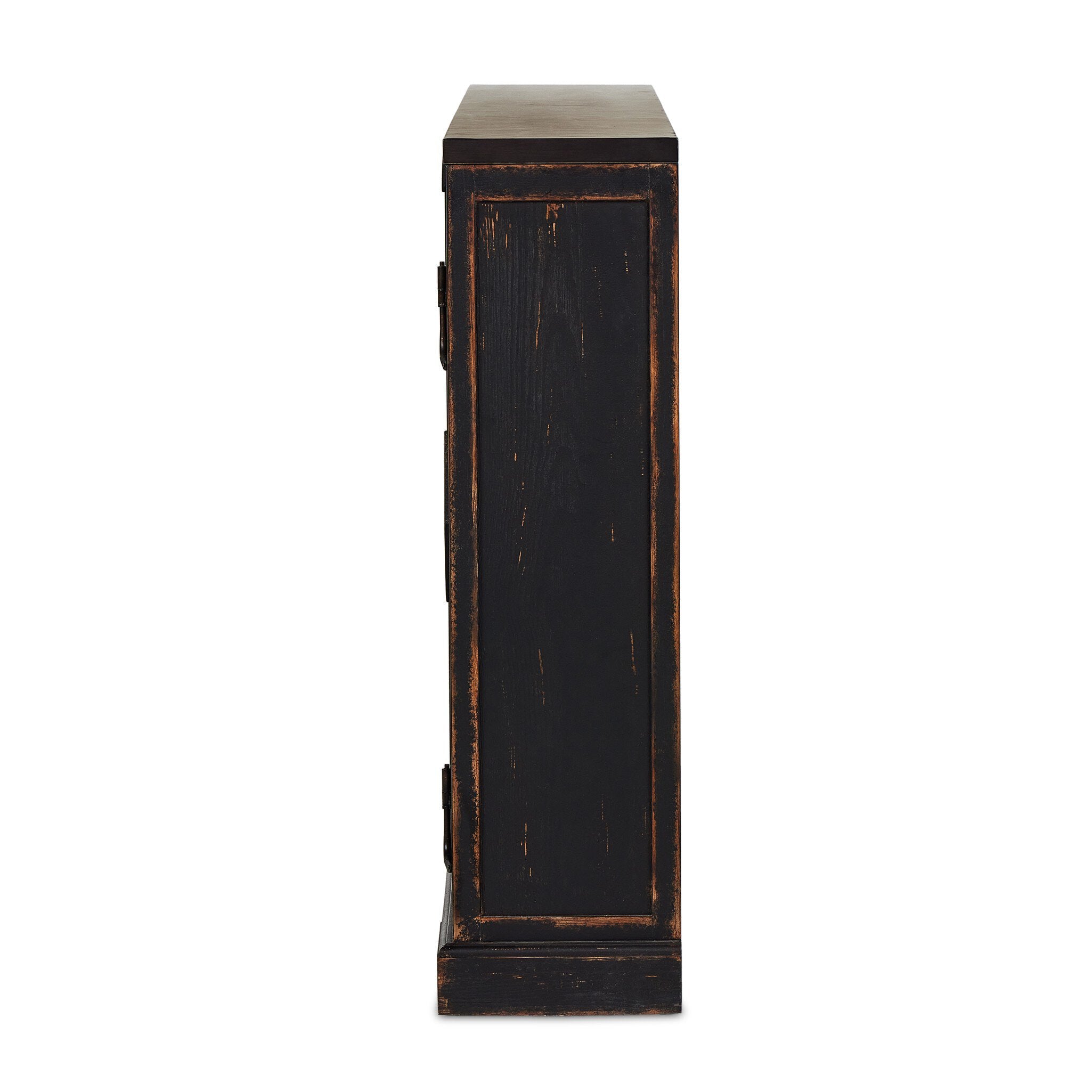 The Humptulips River Moonshine Cabinet - Distressed Burnt Black