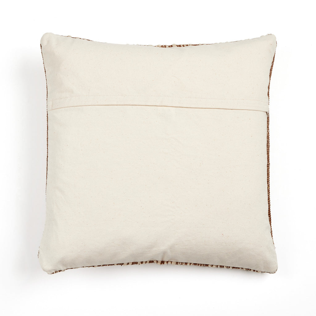 Handwoven Stripe Wool Pillow - Natural Wool