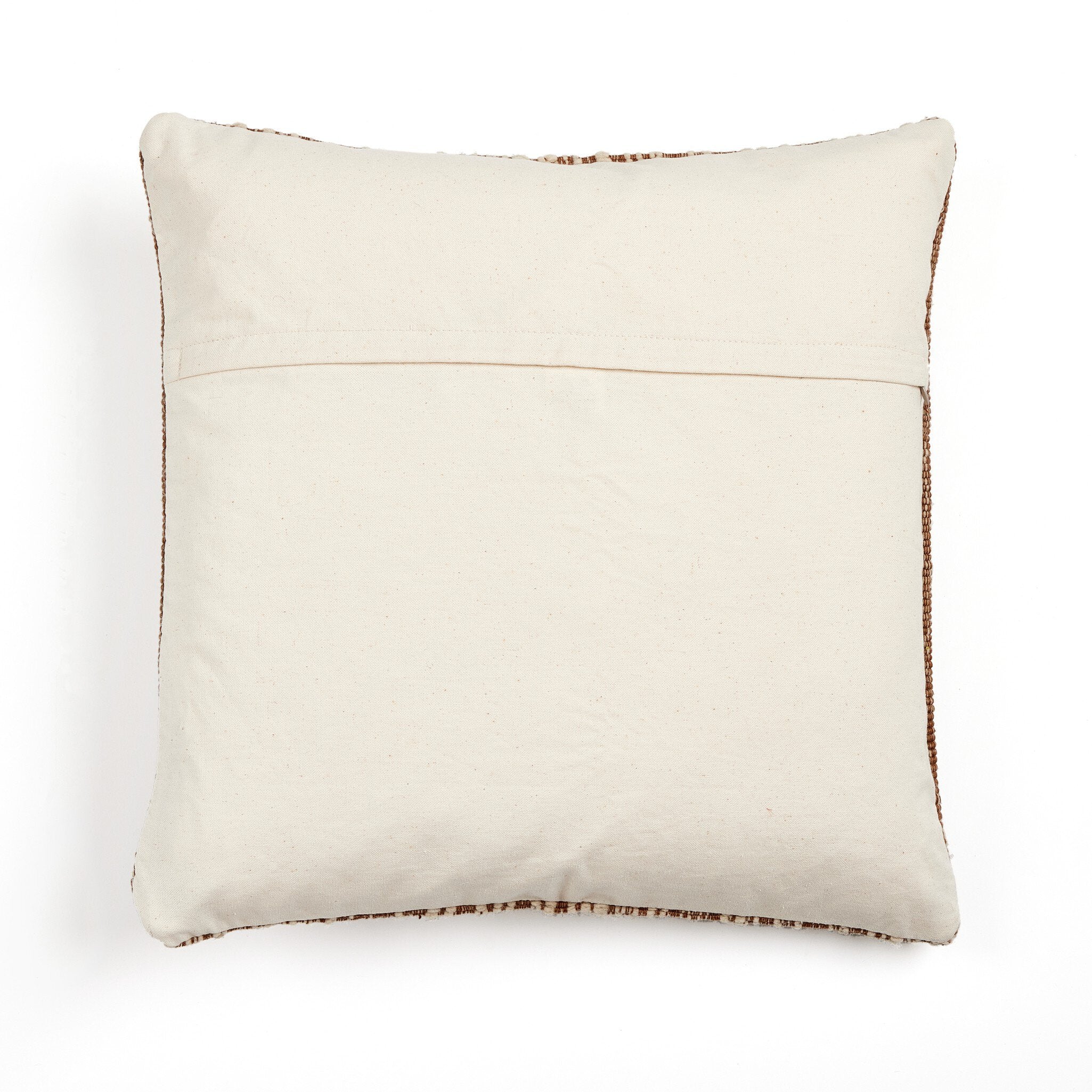 Handwoven Stripe Wool Pillow - Natural Wool