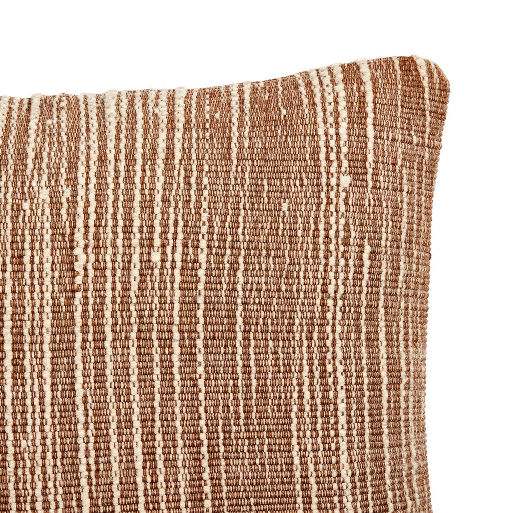 Handwoven Stripe Wool Pillow - Natural Wool