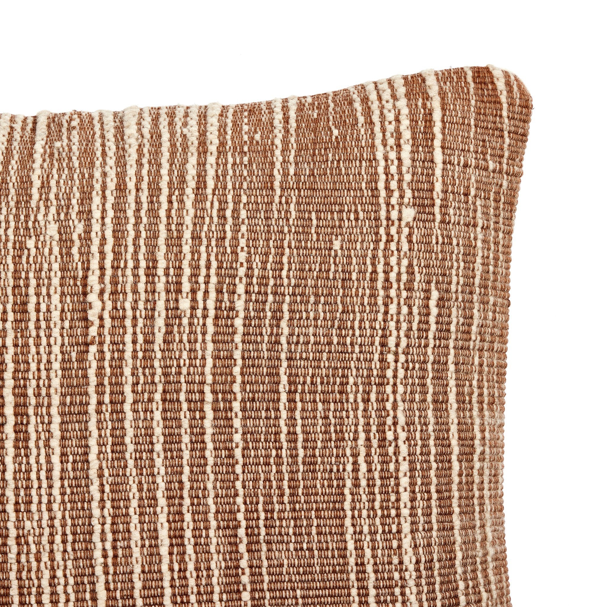 Handwoven Stripe Wool Pillow - Natural Wool