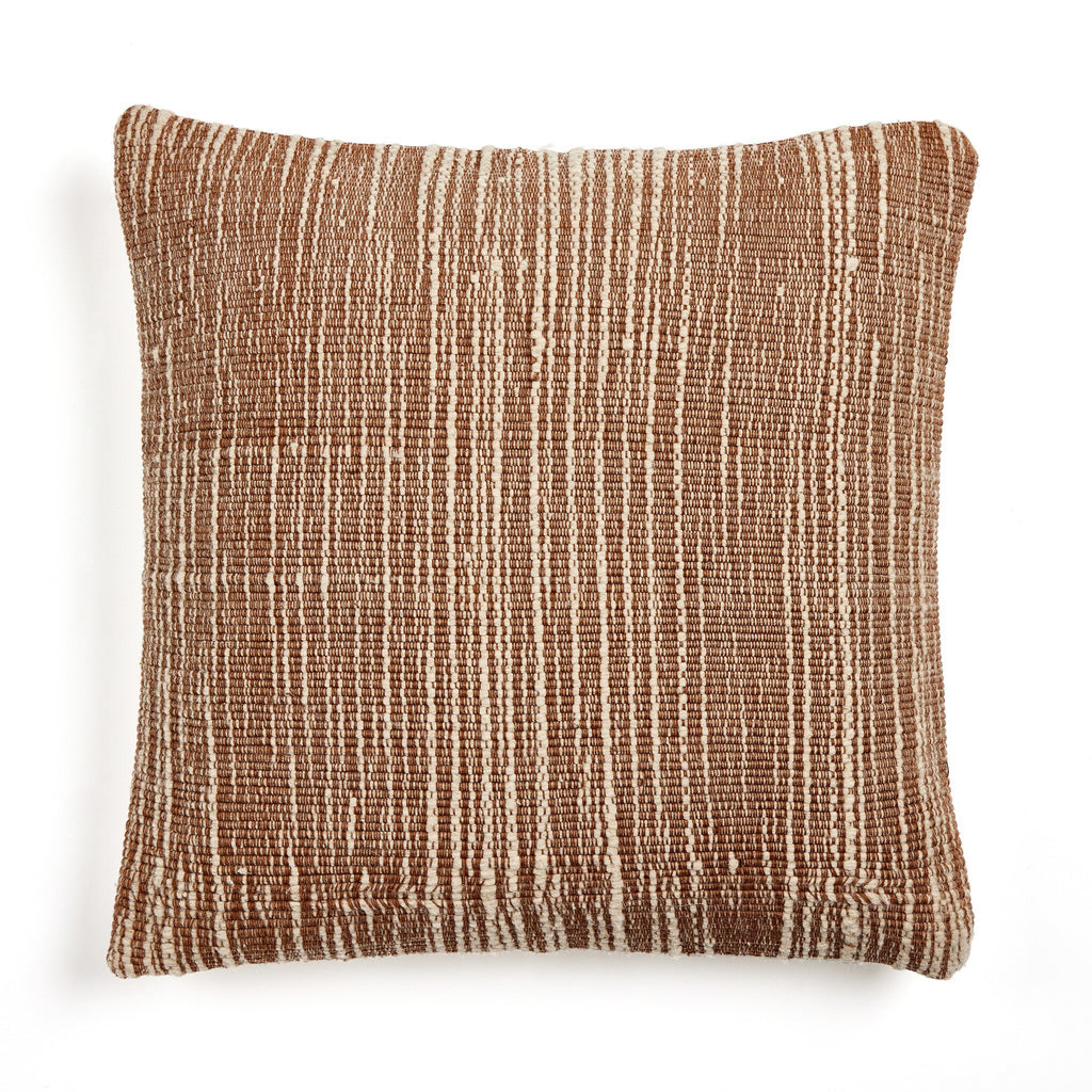 Handwoven Stripe Wool Pillow - Natural Wool