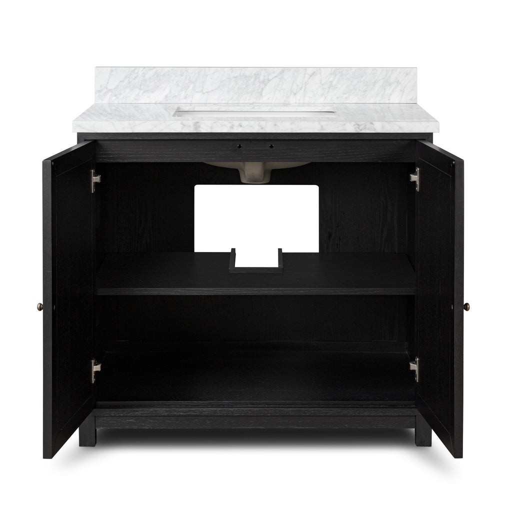 Millie Single Vanity - Satin Drifted Black Veneer