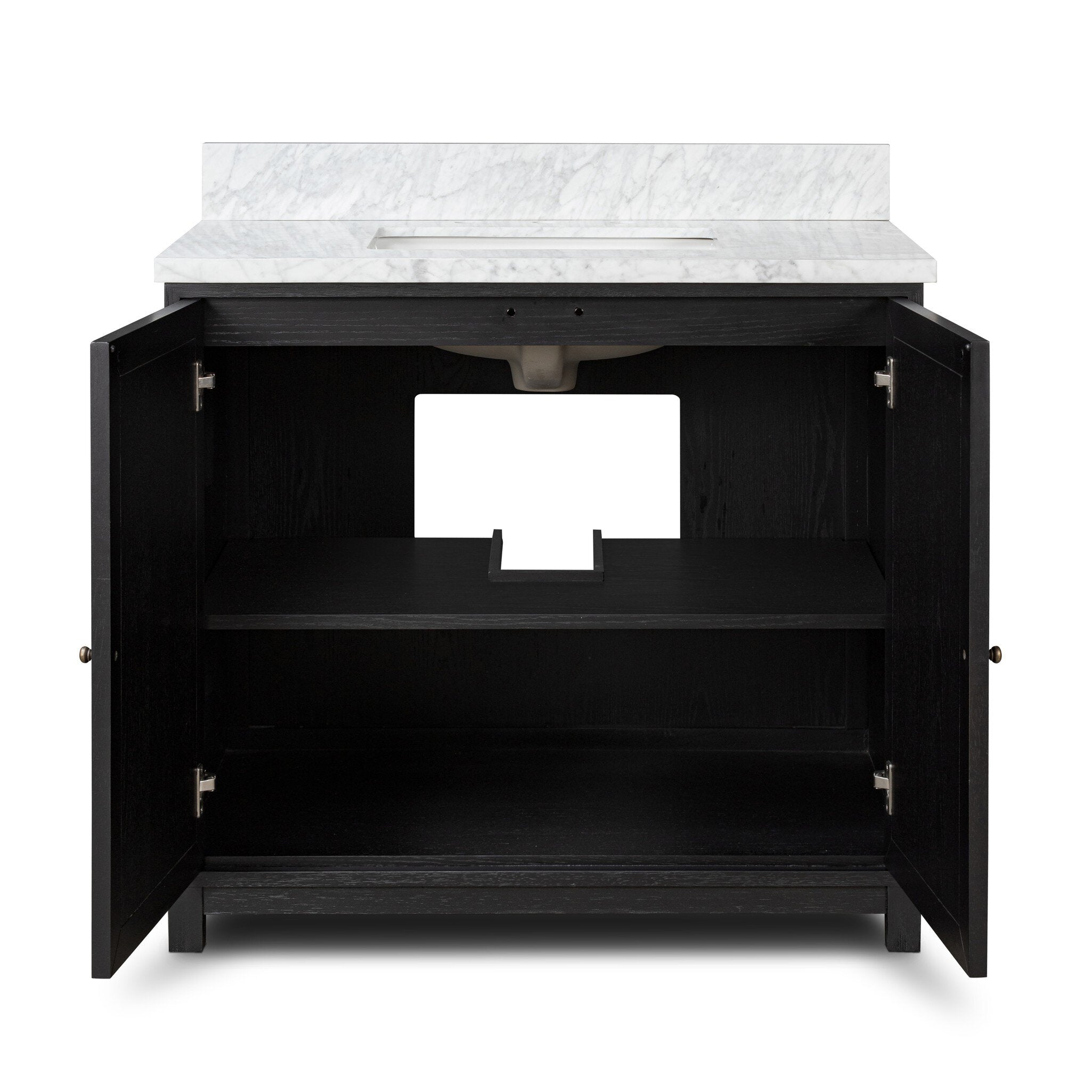 Millie Single Vanity - Satin Drifted Black Veneer