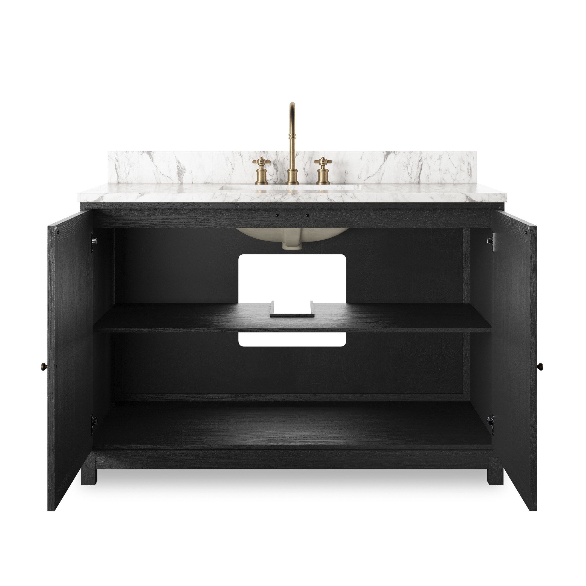 Millie Single Wide Vanity - Satin Drifted Black Veneer