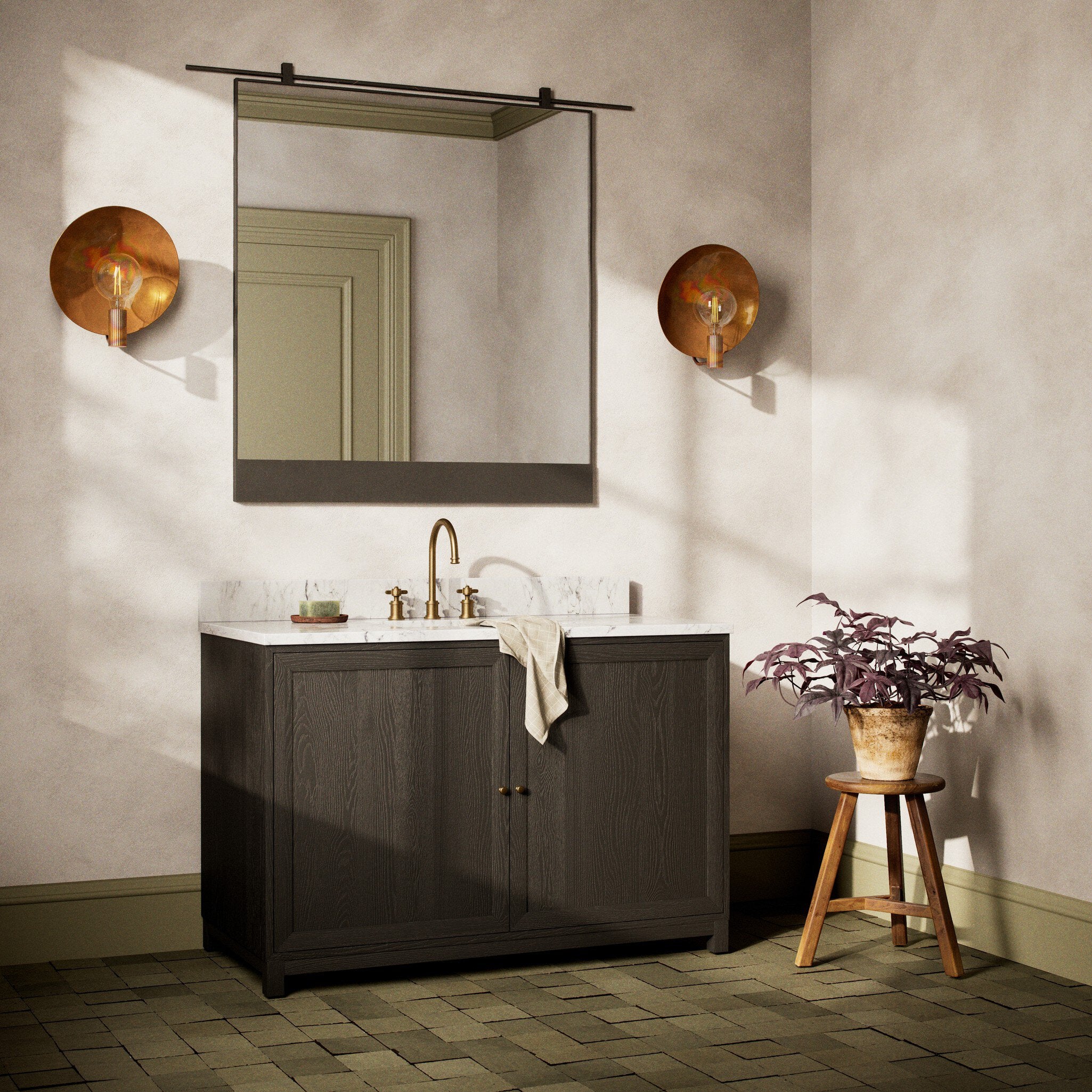 Millie Single Wide Vanity - Satin Drifted Black Veneer