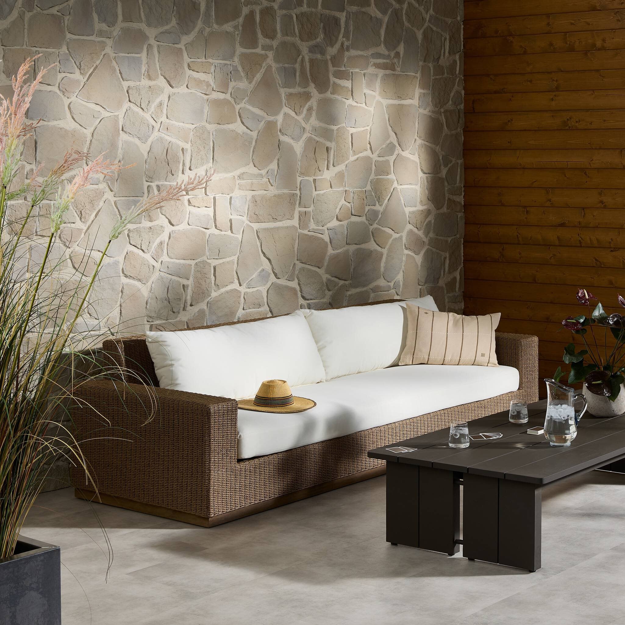 Suri Outdoor Sofa-106" - Arashi Salt