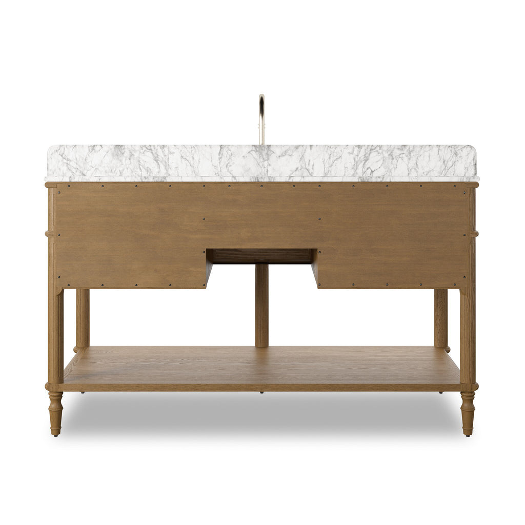 Toulouse Single Wide Vanity - Washed Blonde Oak Veneer