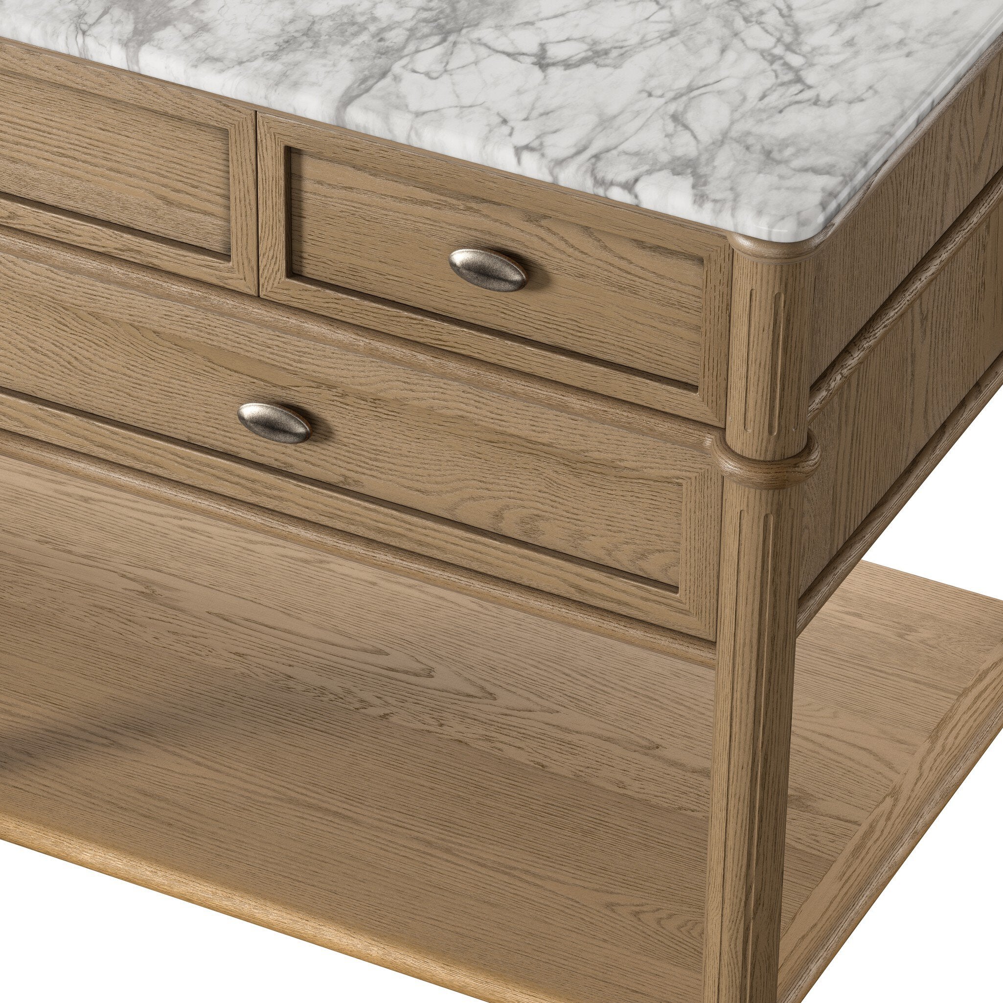 Toulouse Single Wide Vanity - Washed Blonde Oak Veneer