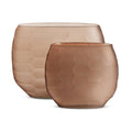 Textured Glass Oval Vases - Smoked Textured Glass