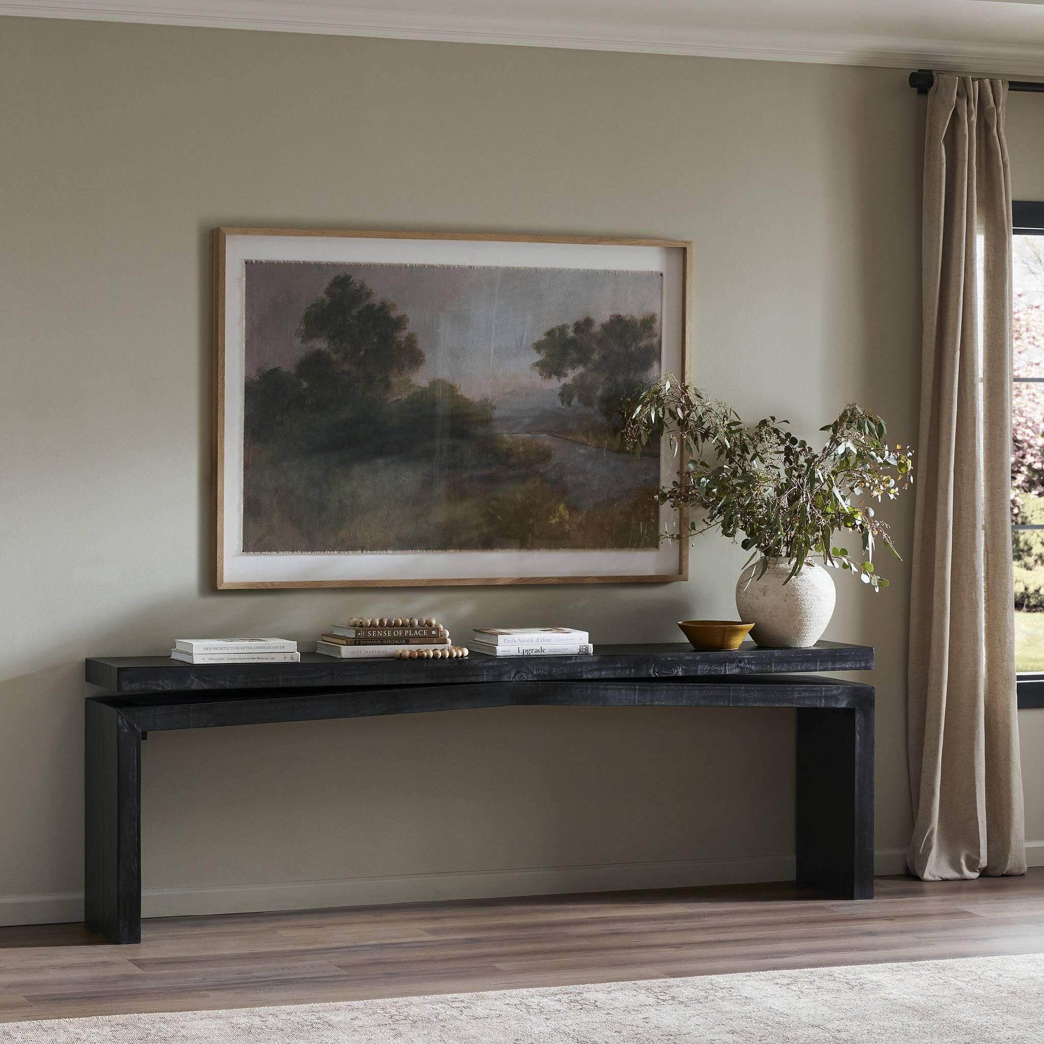 Matthes Console Table - 94" - Aged Black Pine