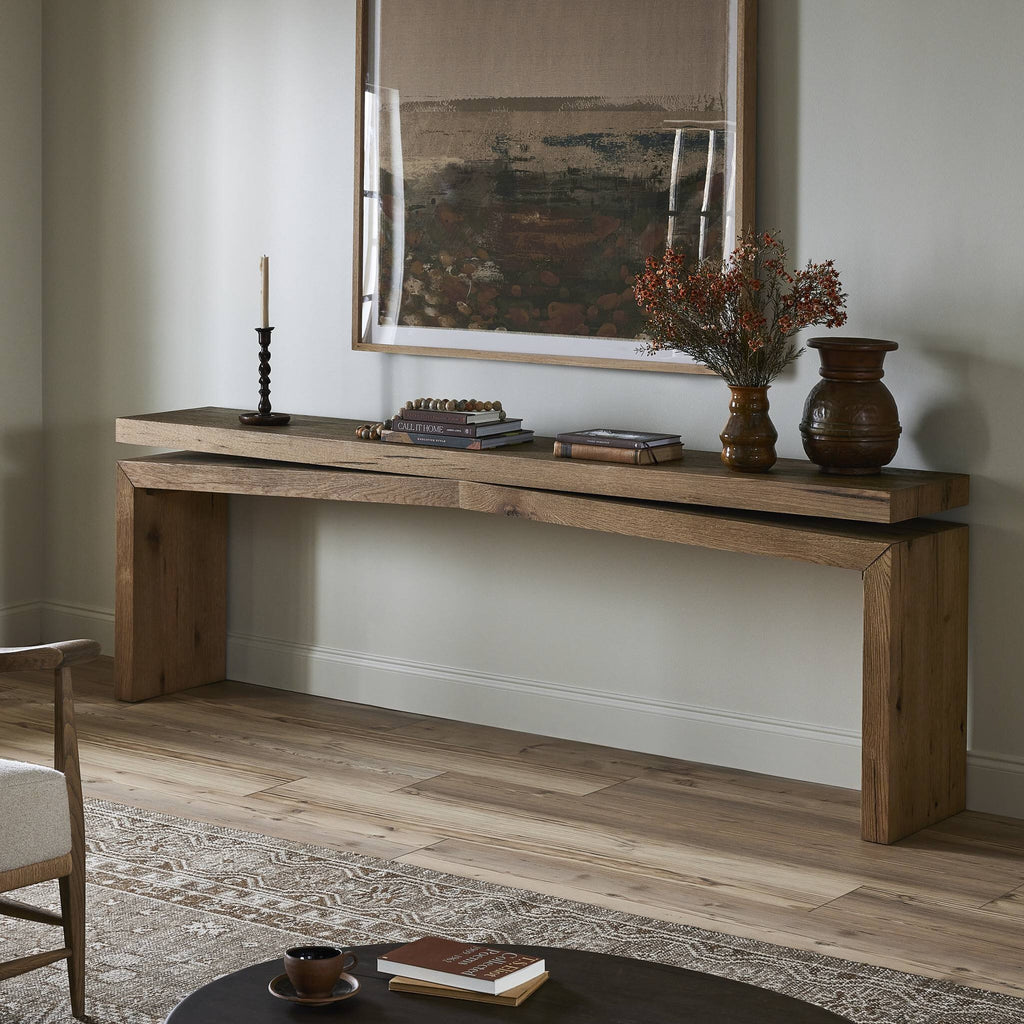 Matthes Console Table - 94" - Worn Oak Veneer