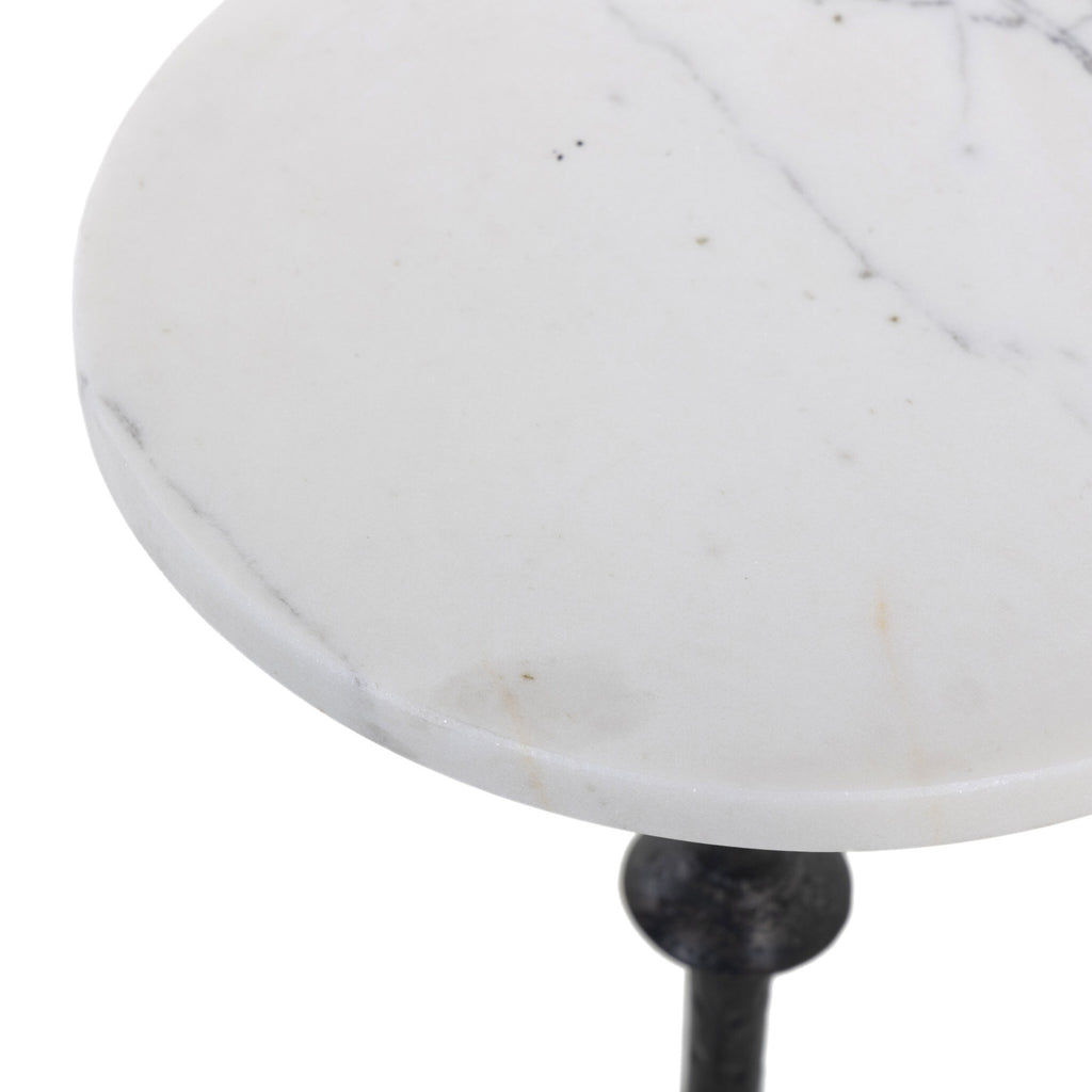 Jocelyn End Table - Veined White Marble