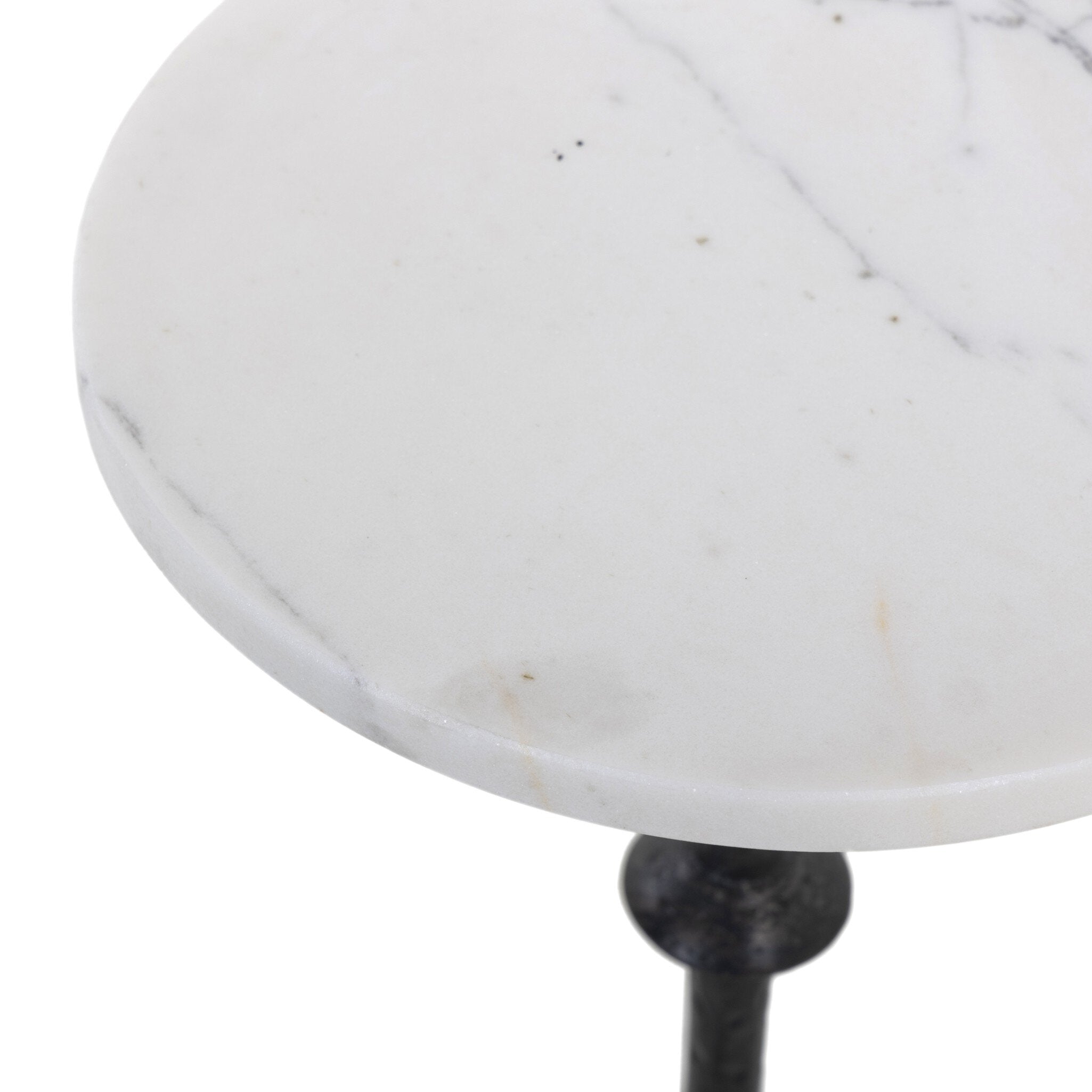 Jocelyn End Table - Veined White Marble