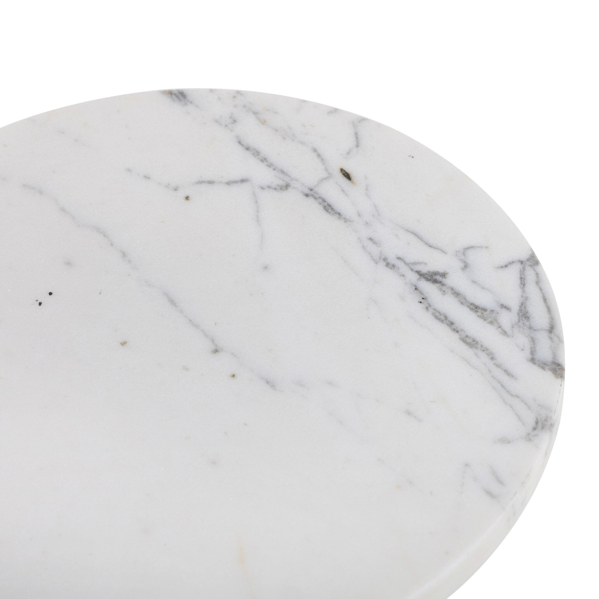 Jocelyn End Table - Veined White Marble