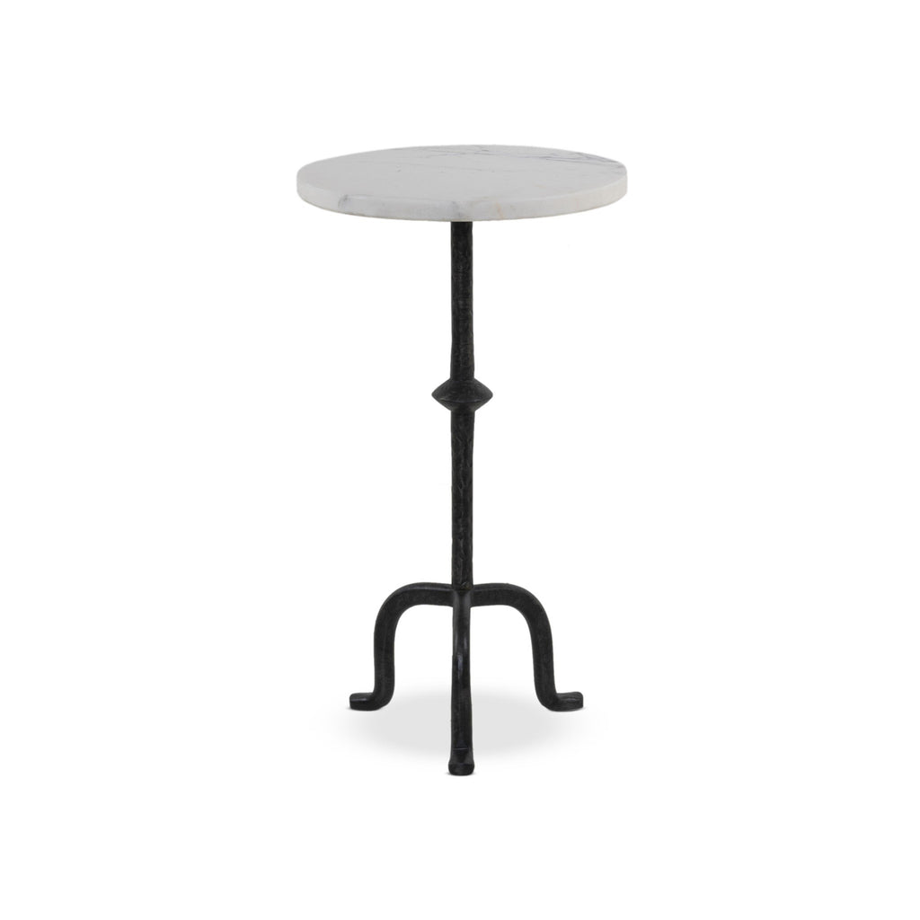 Jocelyn End Table - Veined White Marble