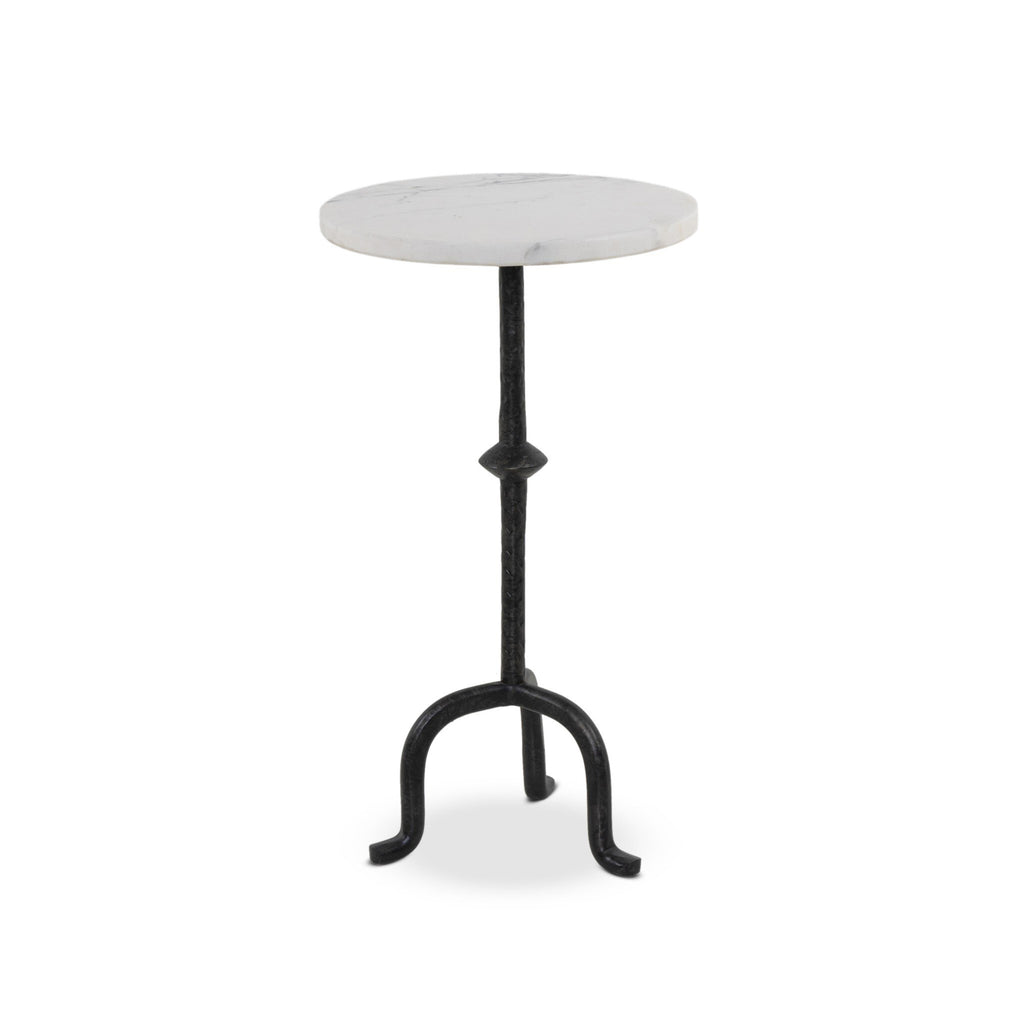 Jocelyn End Table - Veined White Marble