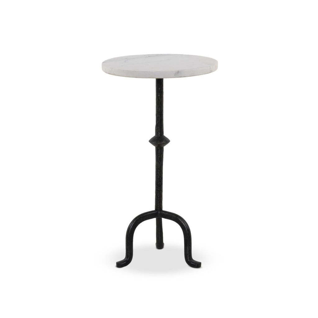 Jocelyn End Table - Veined White Marble
