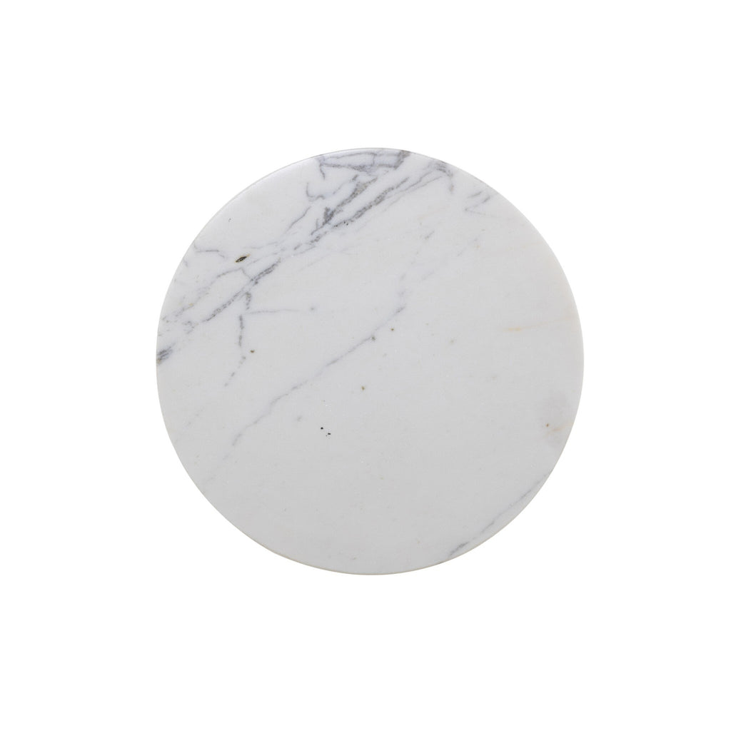 Jocelyn End Table - Veined White Marble