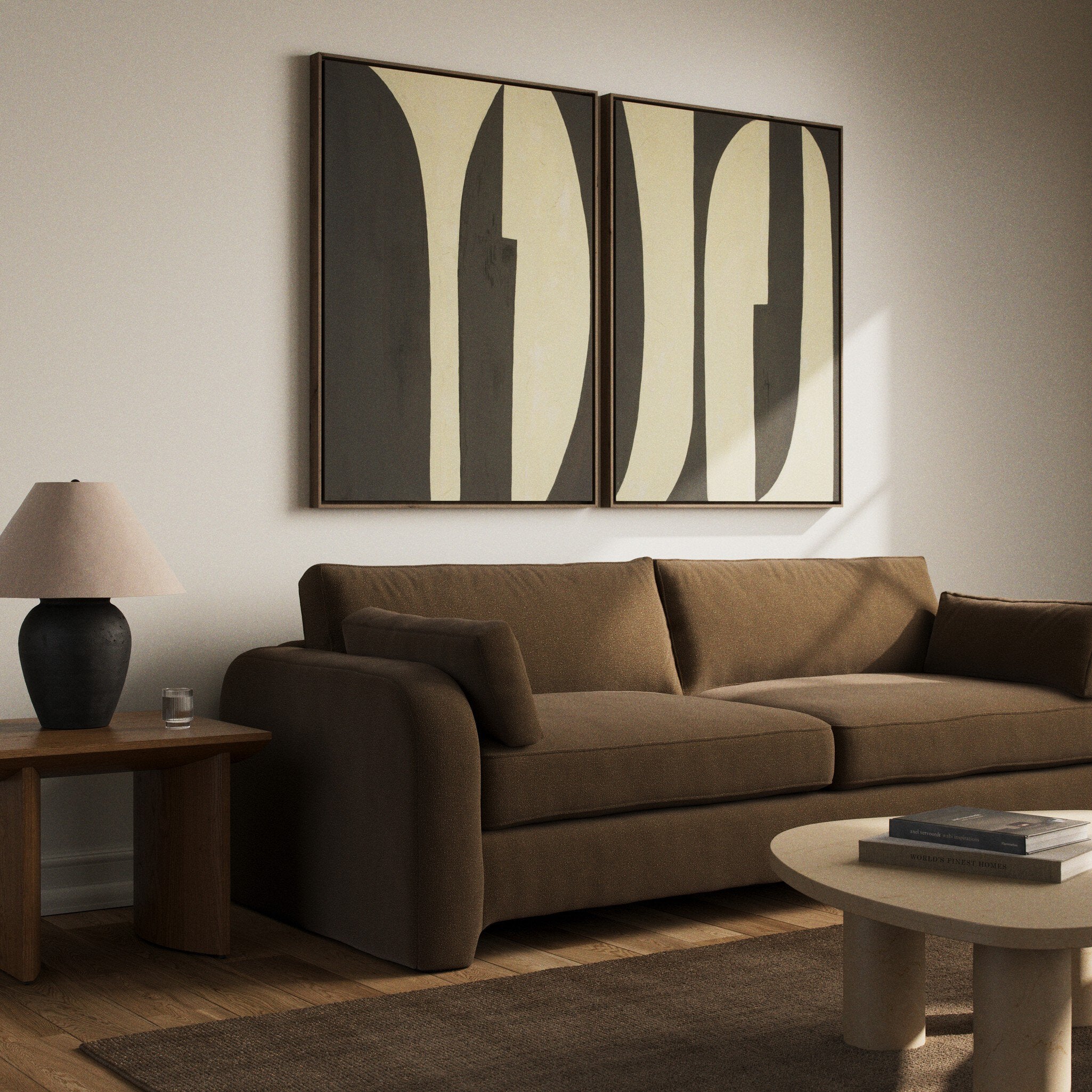 Grecco Diptych by Jess Engle - Rustic Walnut Floater