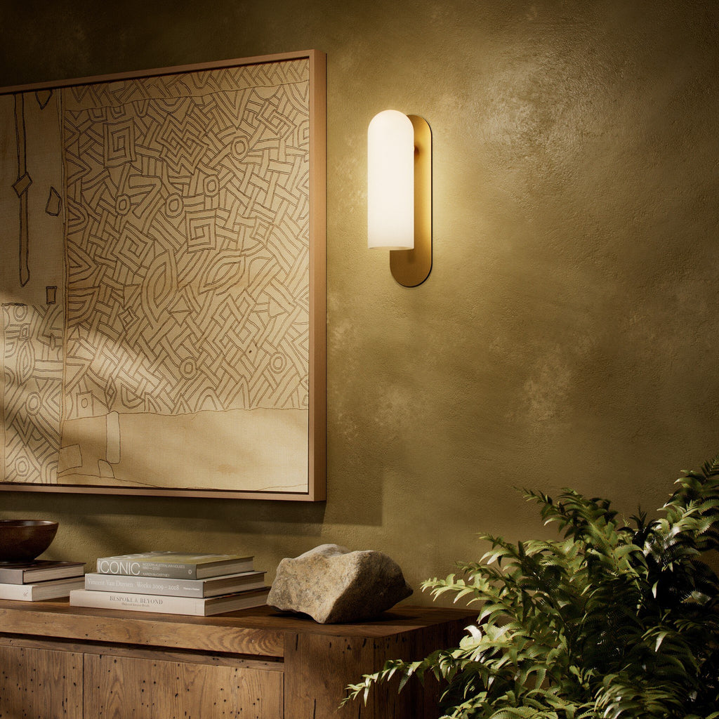 Odyssey Large Sconce - Burnished Brass | Opal Matte Glass