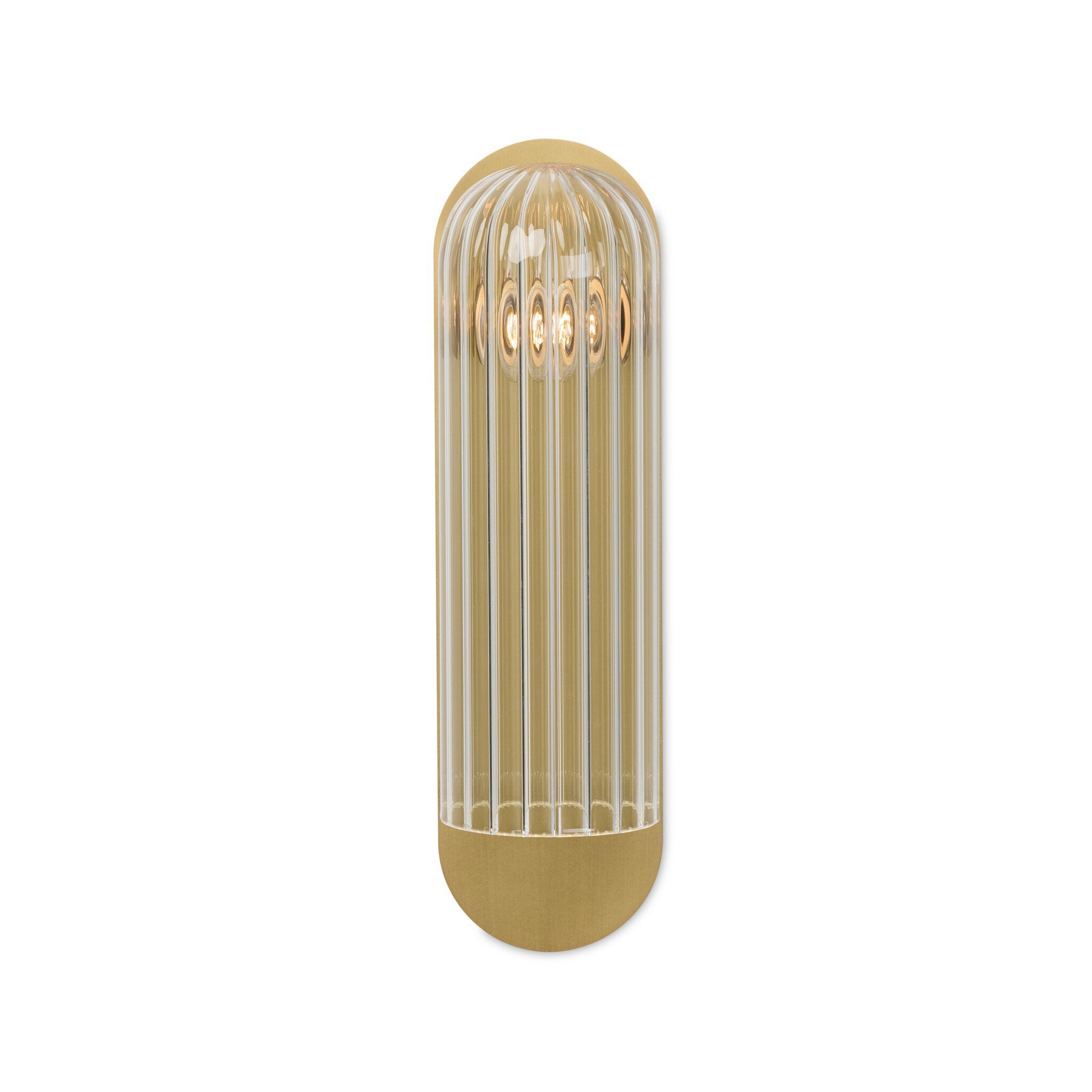 Odyssey Large Sconce - Burnished Brass | Clear Ribbon Glass