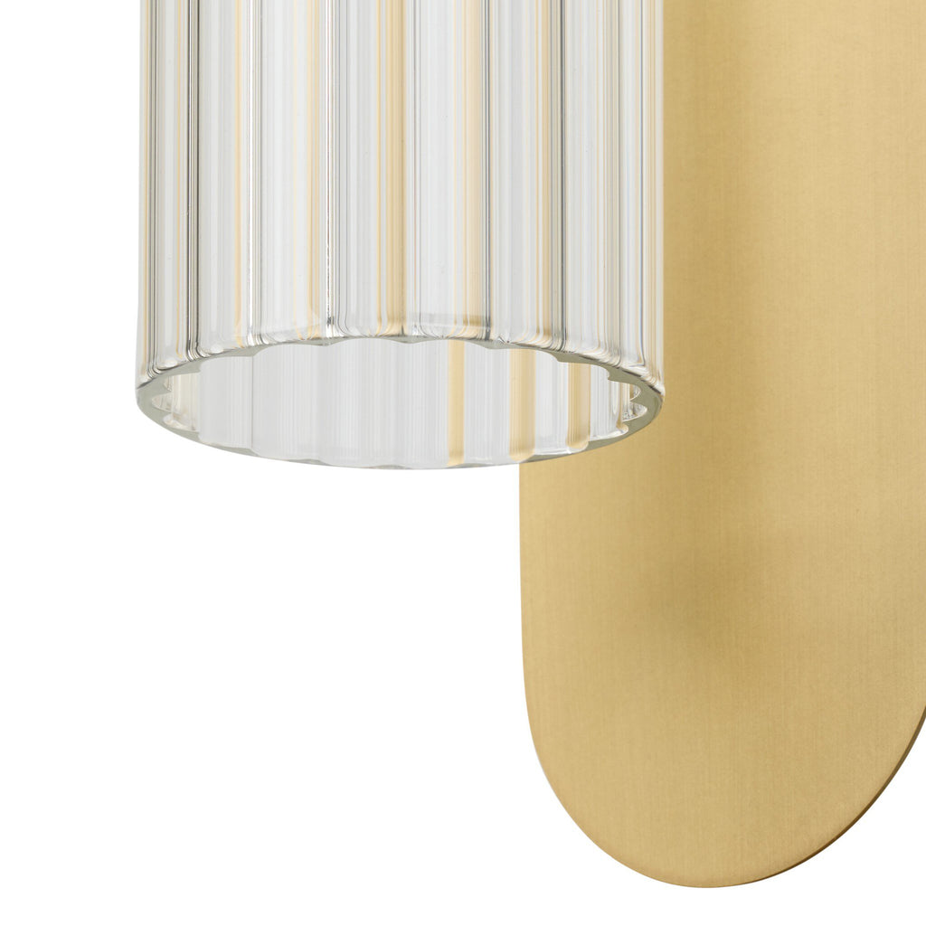 Odyssey Large Sconce - Burnished Brass | Clear Ribbon Glass