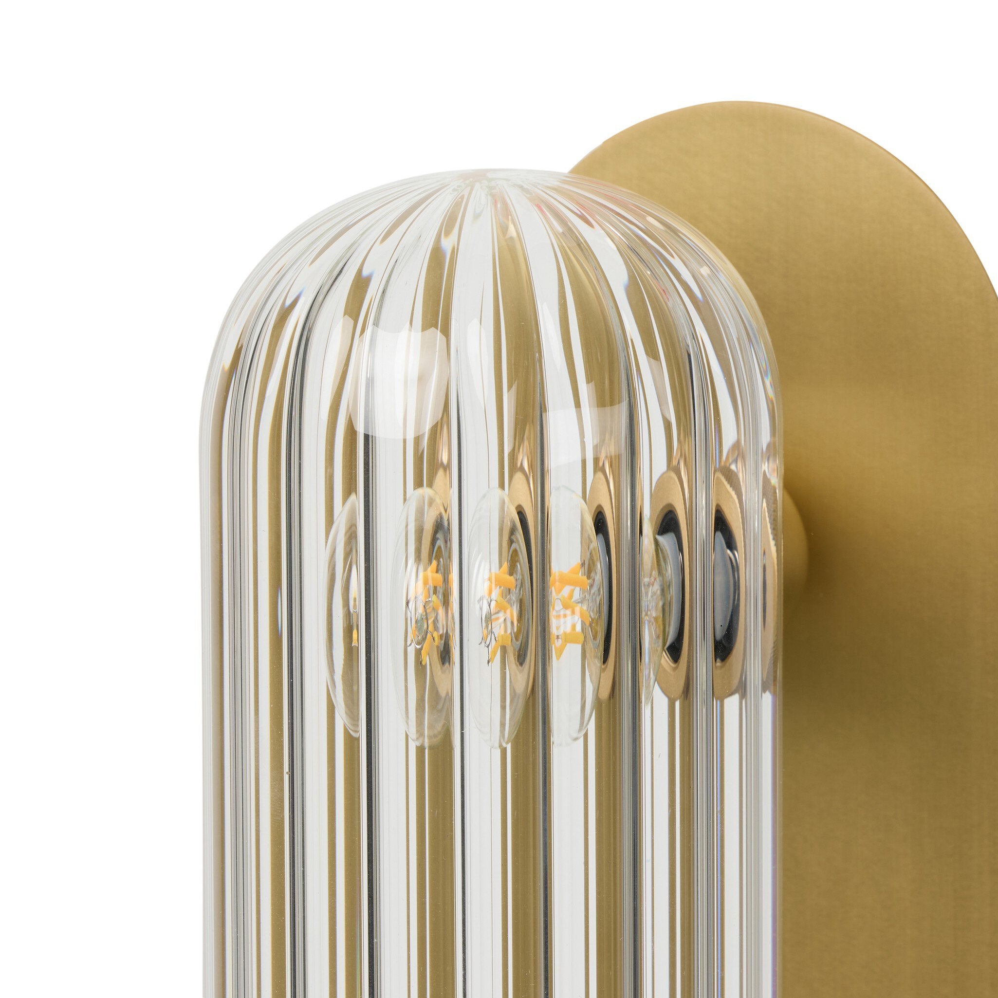 Odyssey Large Sconce - Burnished Brass | Clear Ribbon Glass
