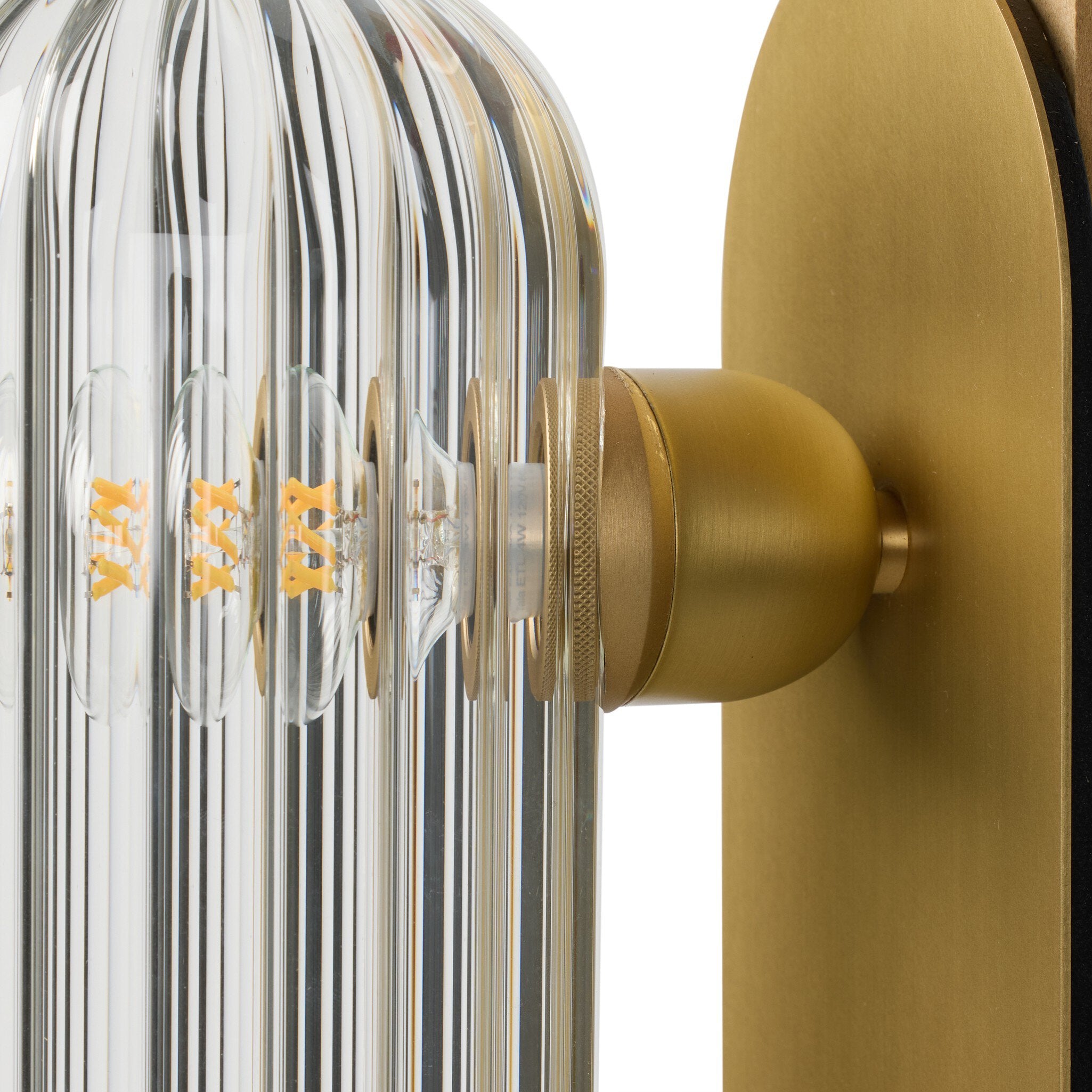 Odyssey Large Sconce - Burnished Brass | Clear Ribbon Glass