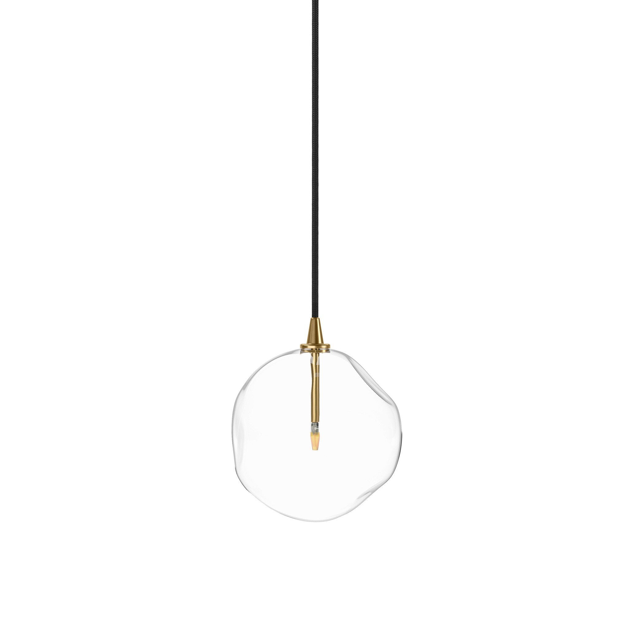 Glass Globe Pendant - Burnished Brass