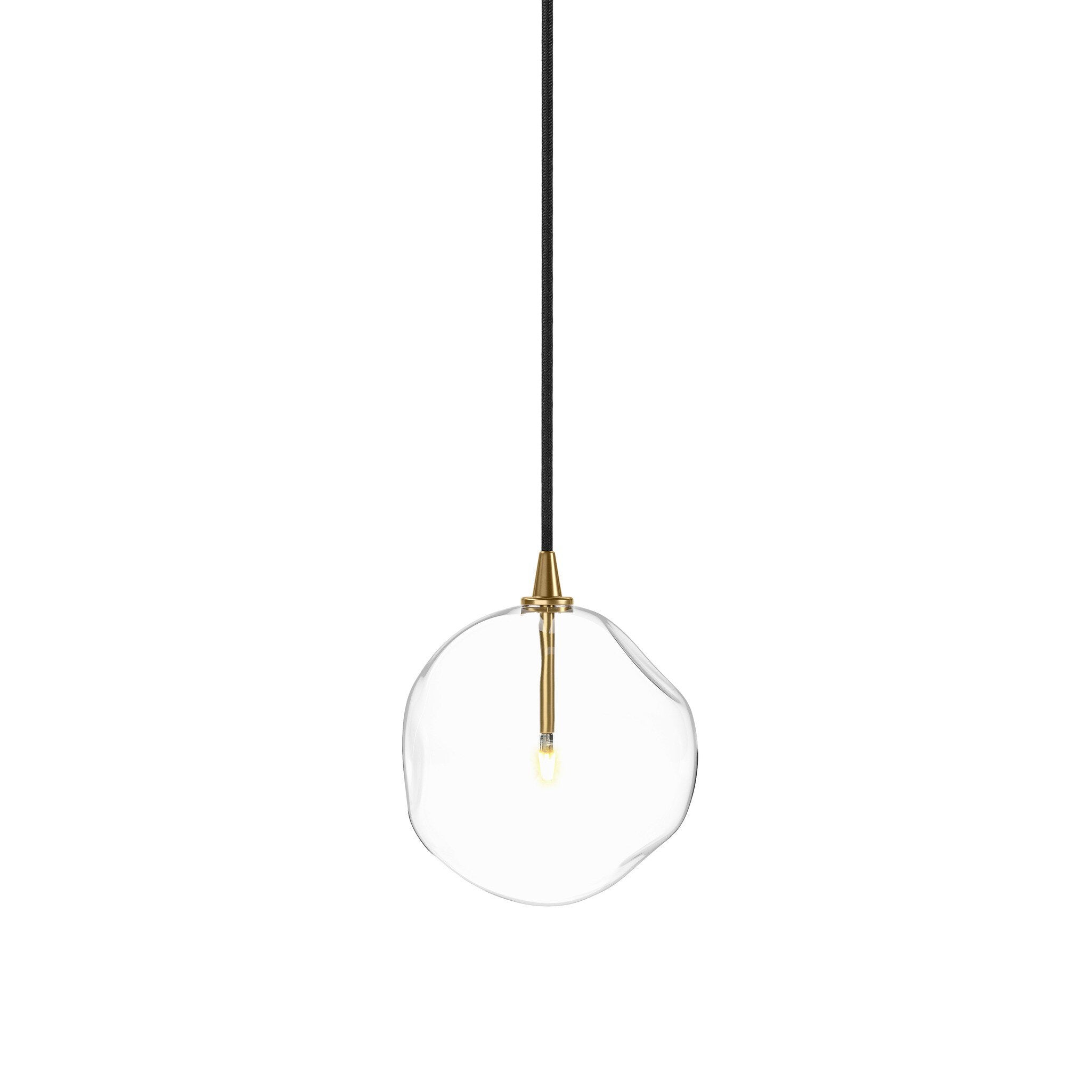 Glass Globe Pendant - Burnished Brass