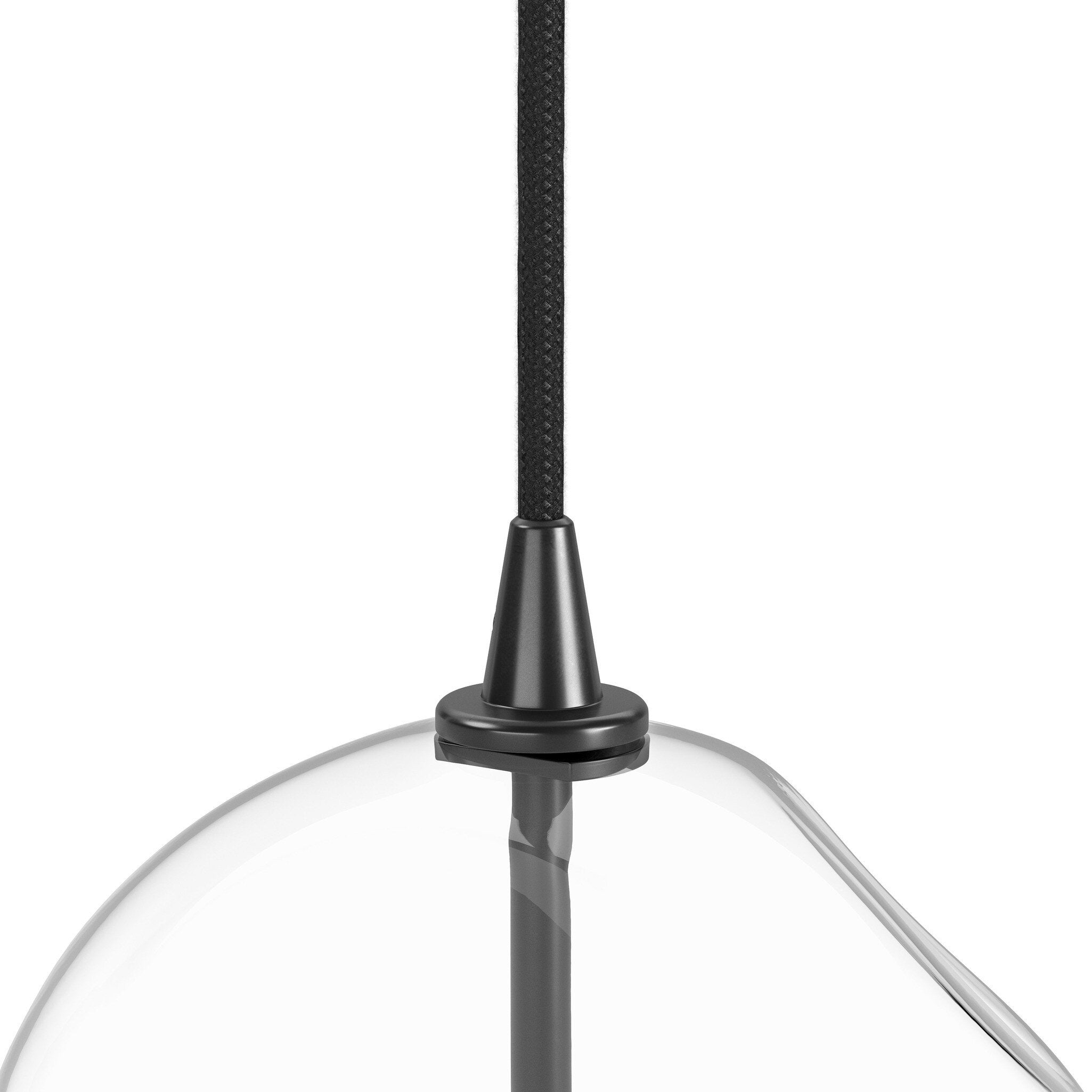 Glass Globe Pendant - Black Gunmetal