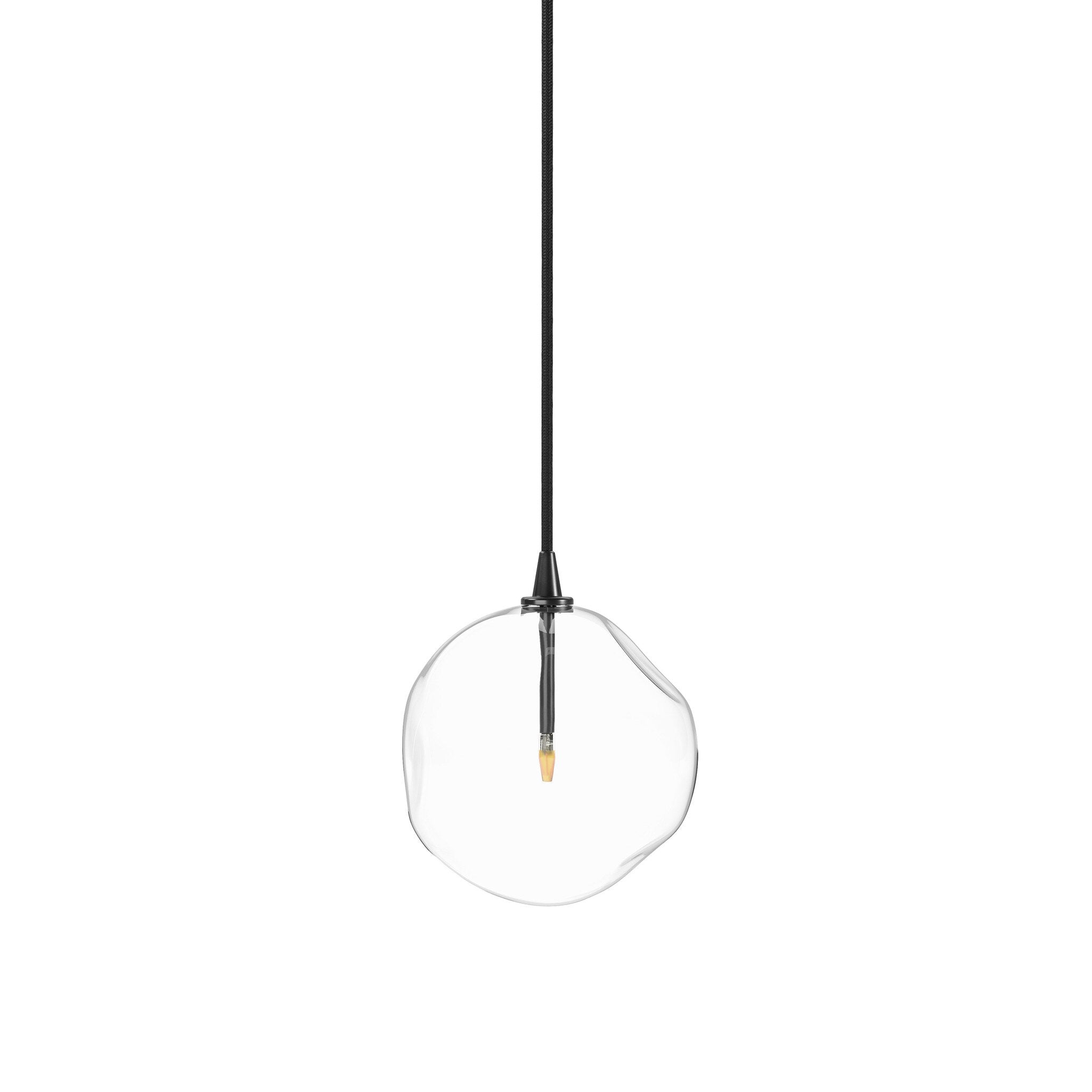 Glass Globe Pendant - Black Gunmetal