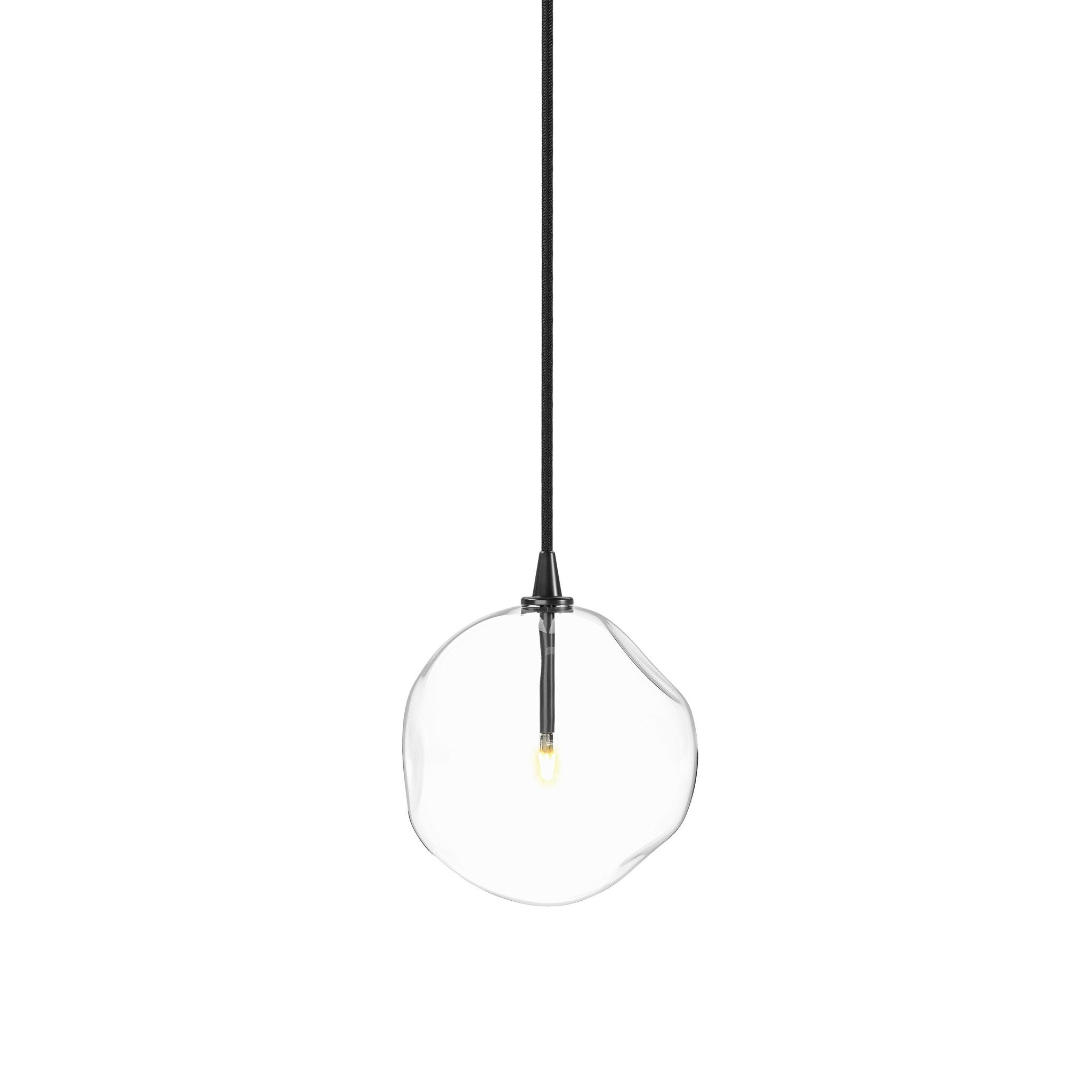 Glass Globe Pendant - Black Gunmetal