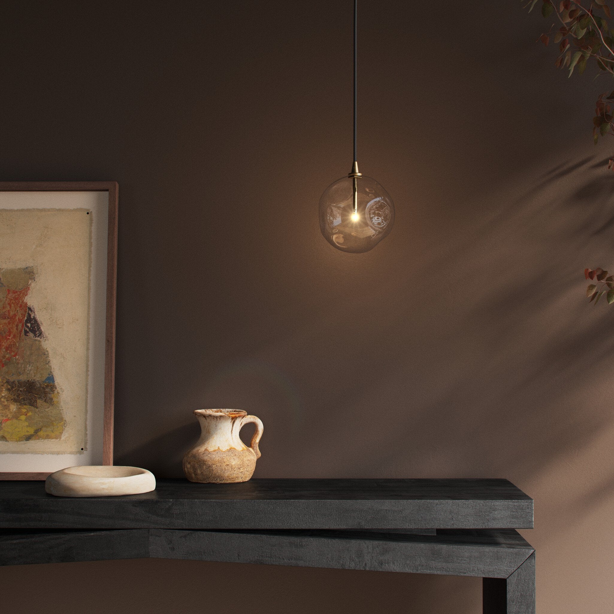 Glass Globe Pendant - Heritage Bronze Brass