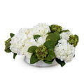 Hydrangea Centerpiece 12"H White Porcelain Bowl