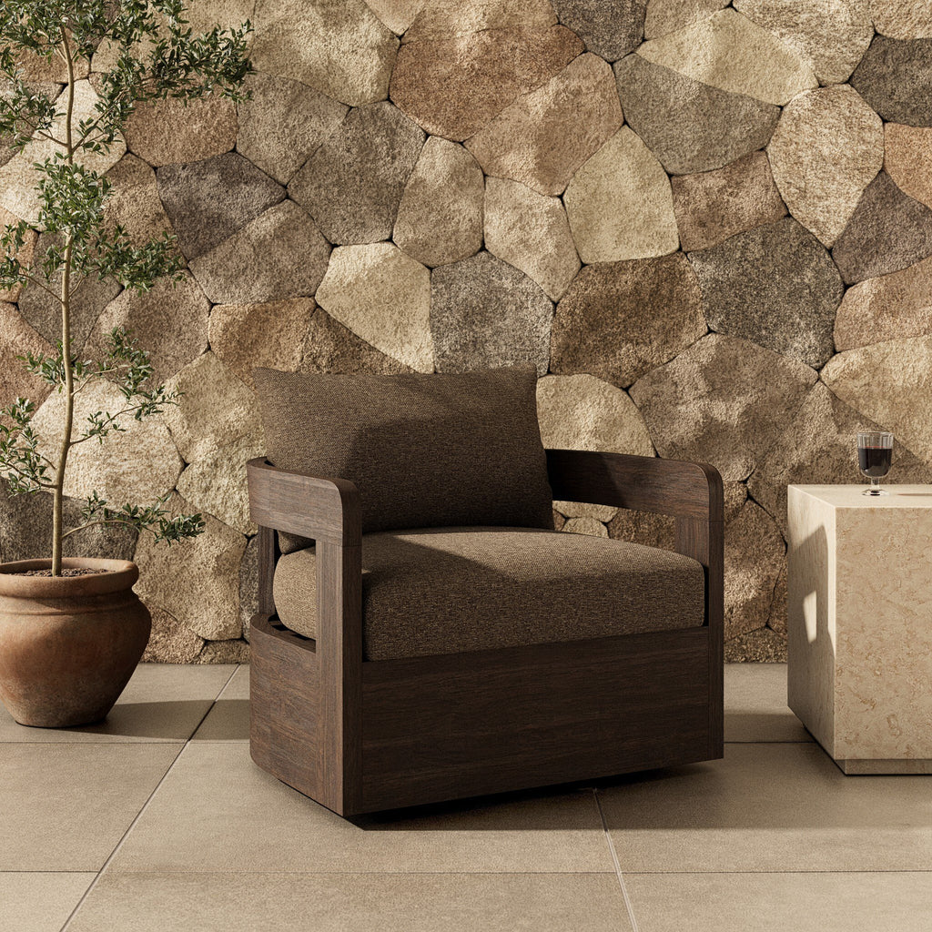 Jackson Outdoor Swivel Chair - Ellor Brown