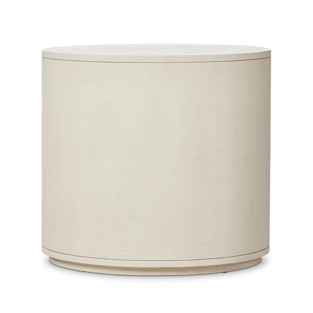 Amelia Oval Nightstand - Ivory Painted Linen