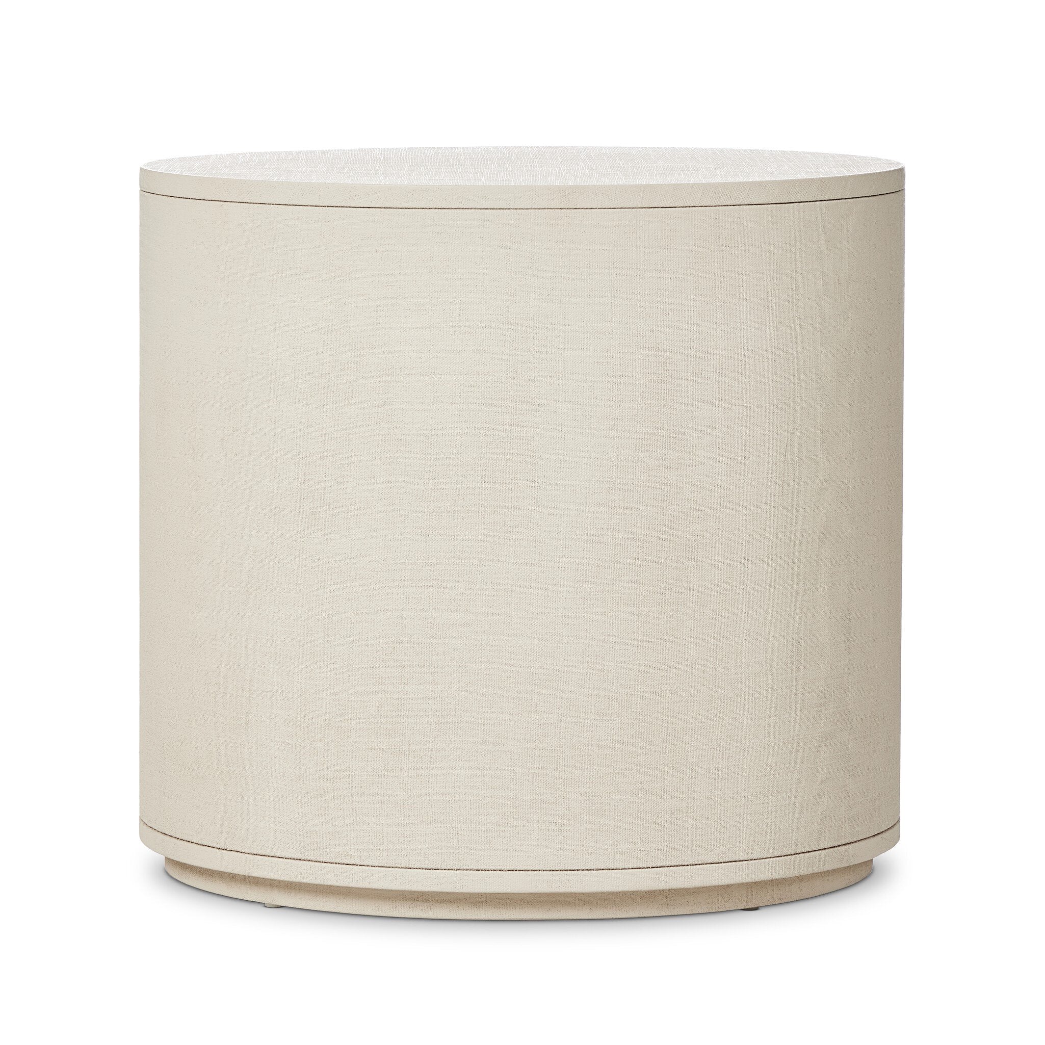 Amelia Oval Nightstand - Ivory Painted Linen