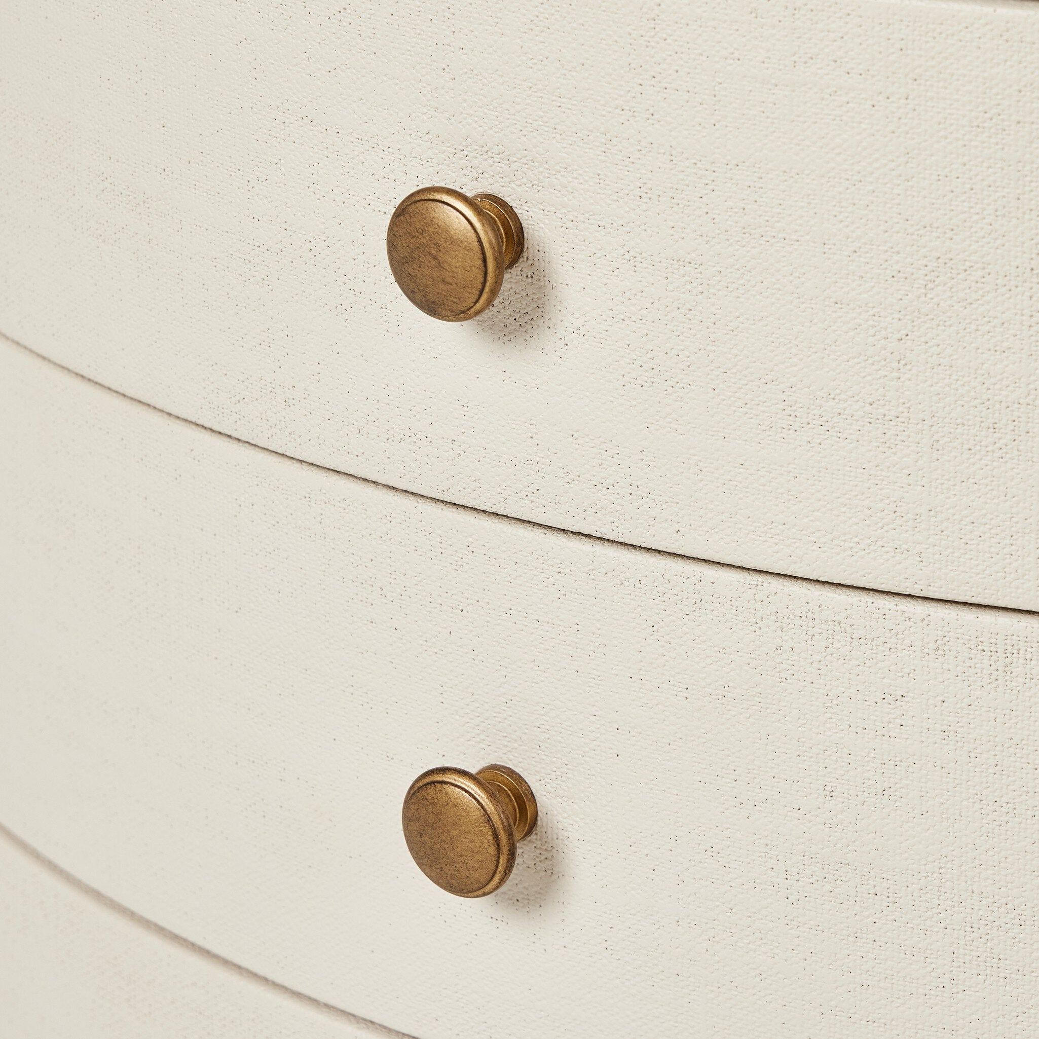 Amelia Oval Nightstand - Ivory Painted Linen