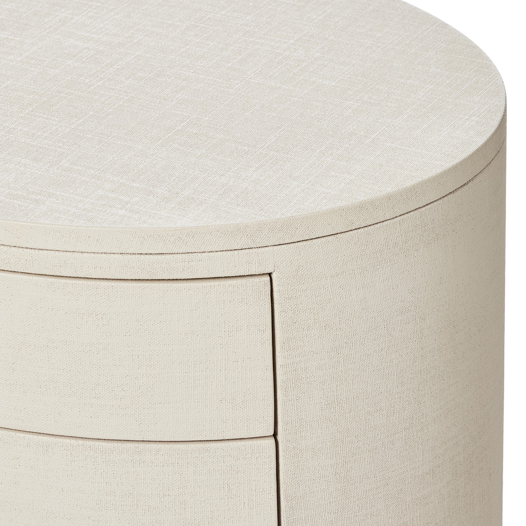Amelia Oval Nightstand - Ivory Painted Linen