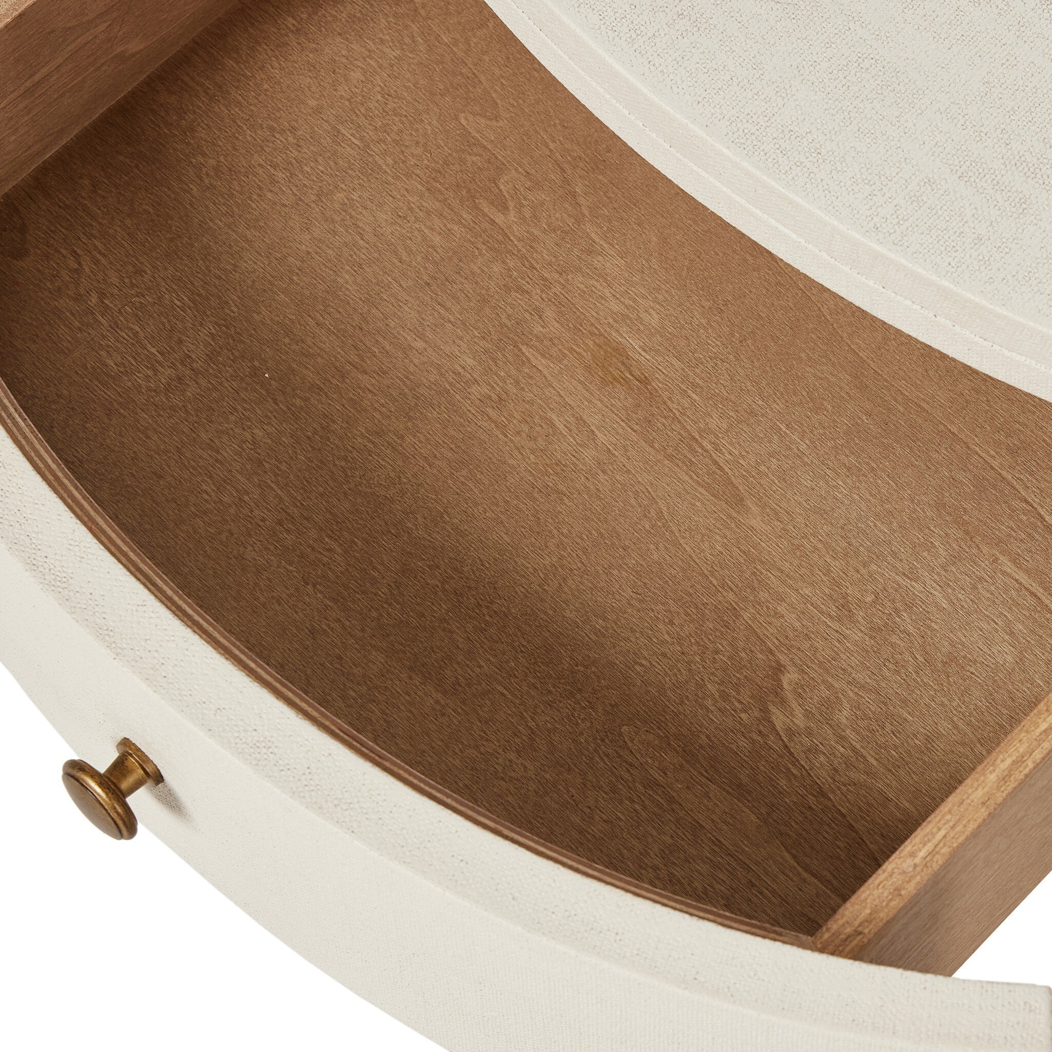 Amelia Oval Nightstand - Ivory Painted Linen