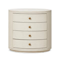Amelia Oval Nightstand - Ivory Painted Linen