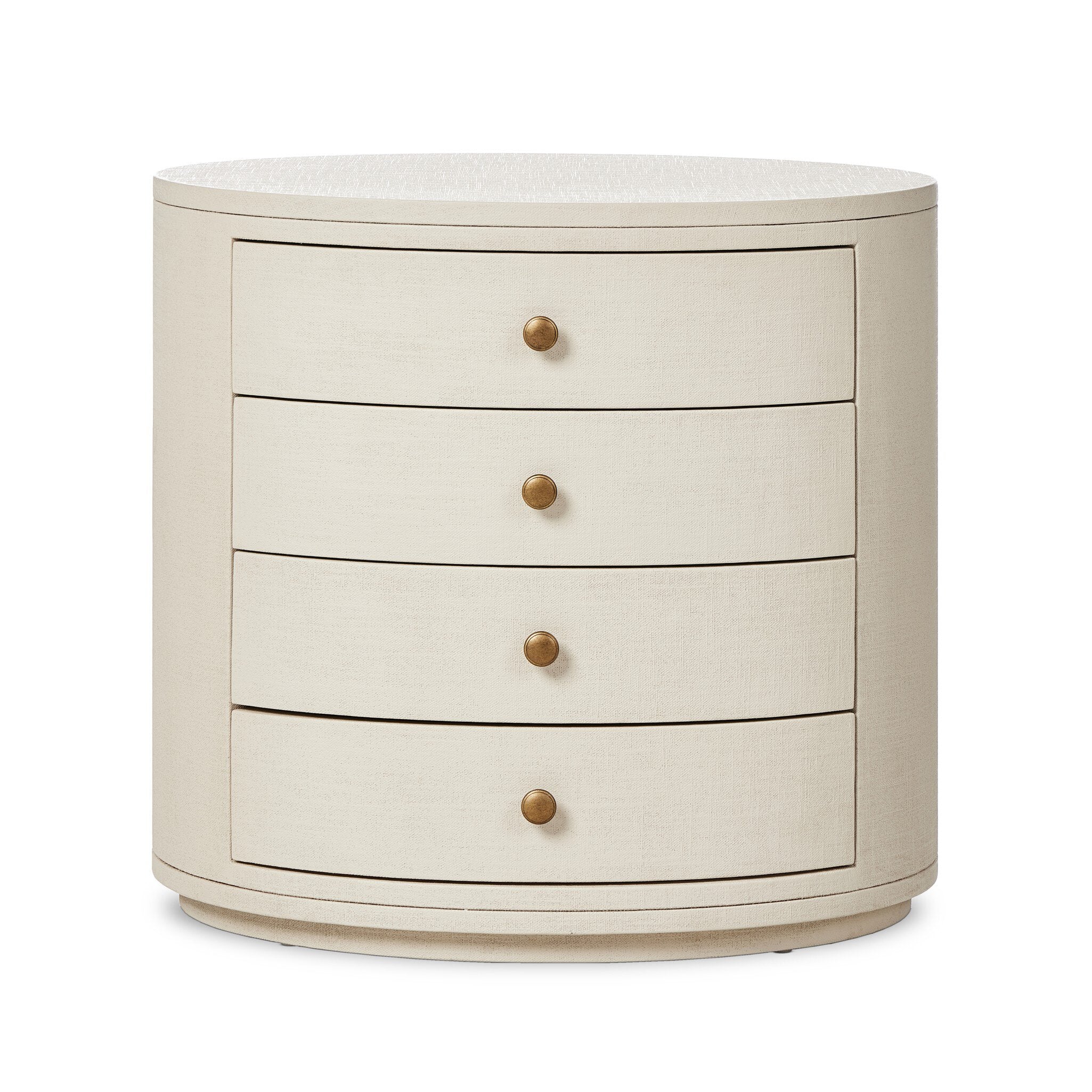 Amelia Oval Nightstand - Ivory Painted Linen