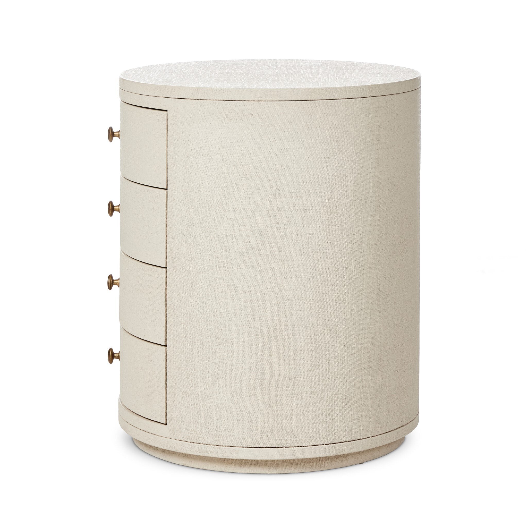 Amelia Oval Nightstand - Ivory Painted Linen