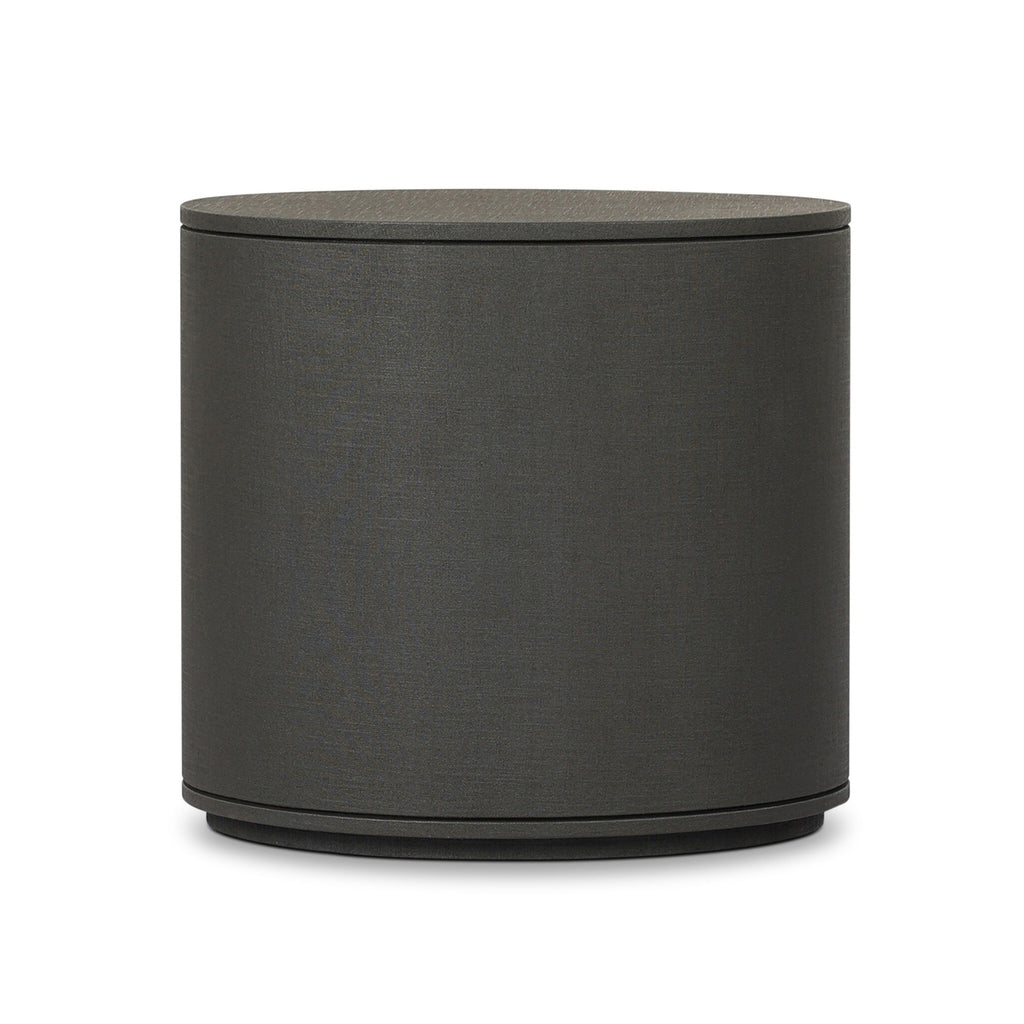 Amelia Oval Nightstand - Dark Green Lacquered Linen