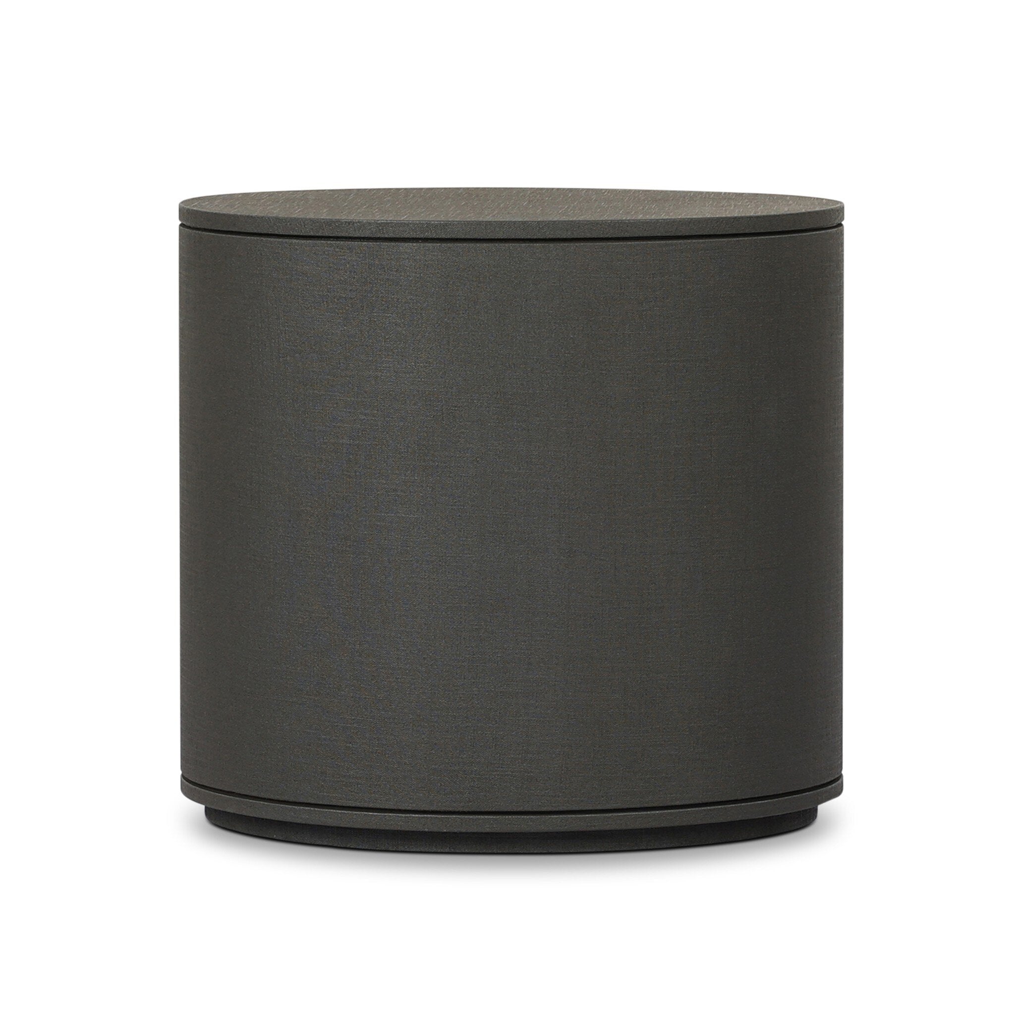 Amelia Oval Nightstand - Dark Green Lacquered Linen